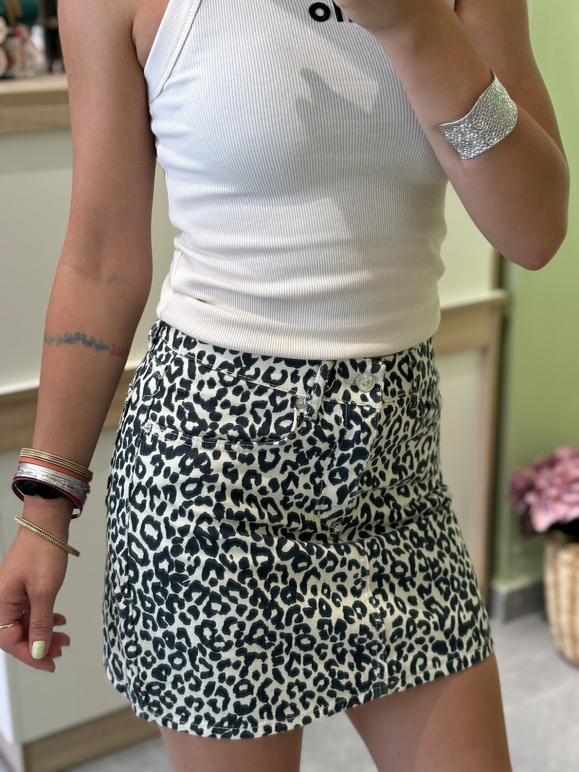 Leopar Desen Kot Etek