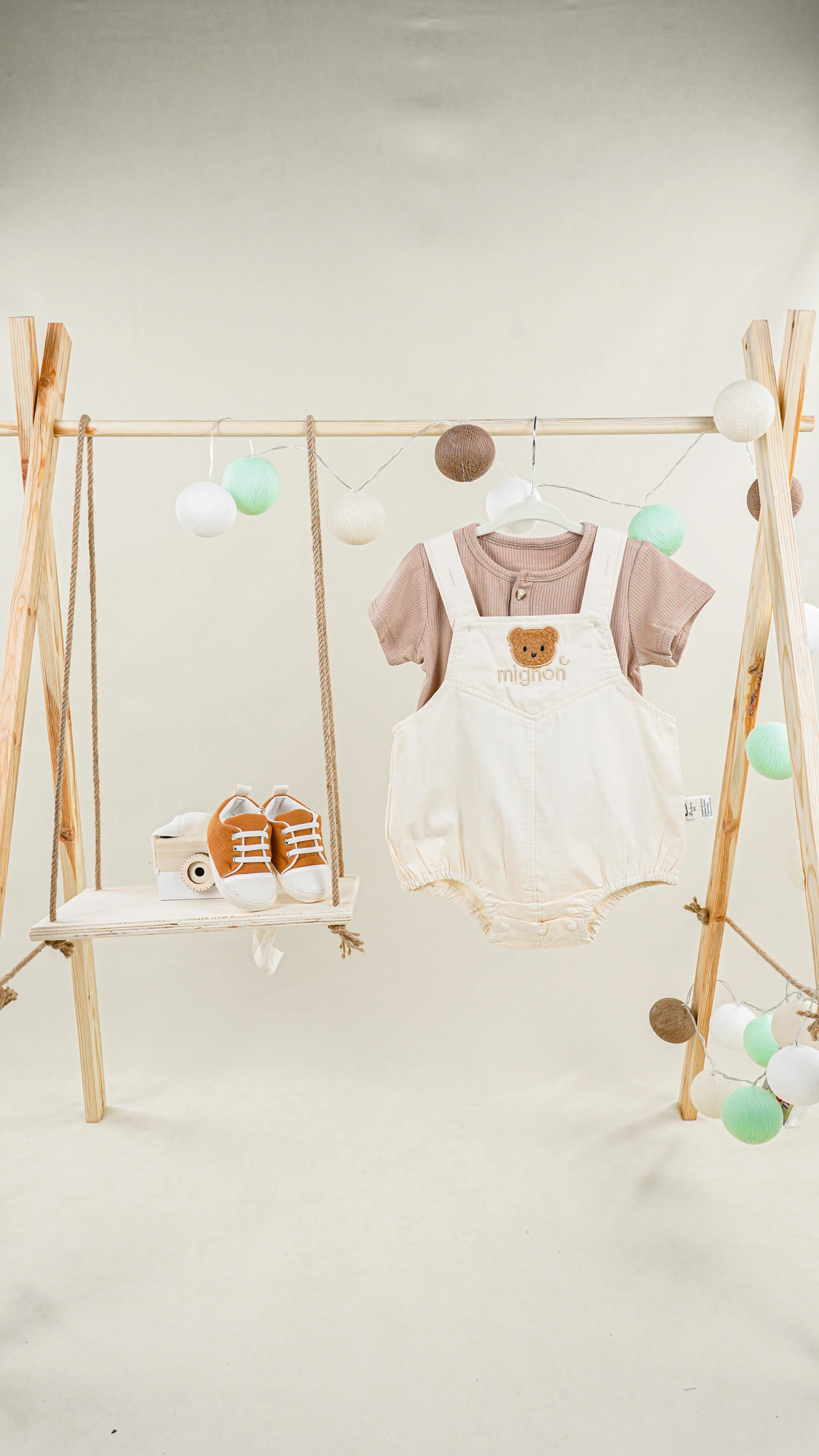 Lora Bliss Unisex Ayıcıklı Zıbınlı Salopet Takım