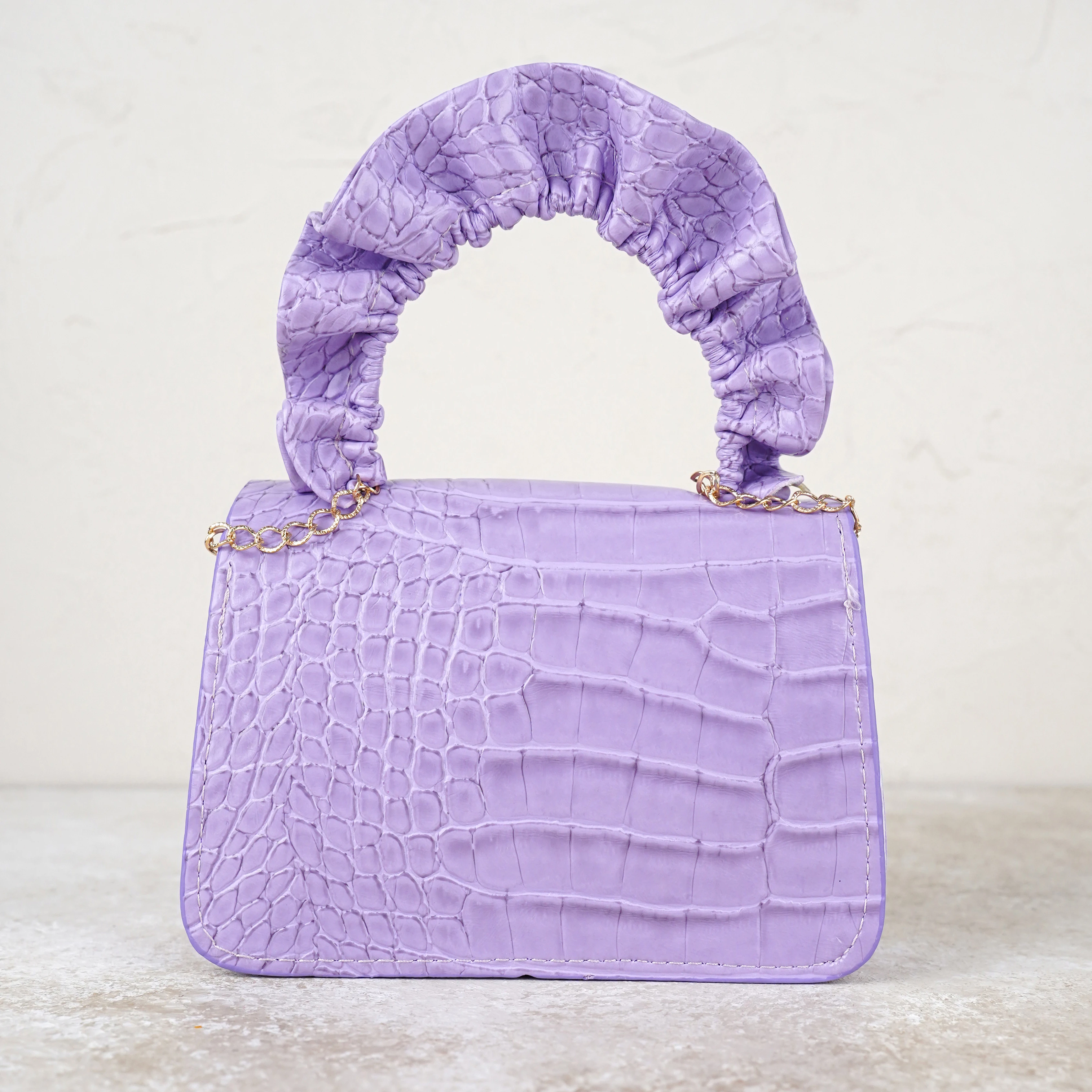 Lora Bliss Kız Çocuk Kroko Desenli Mini Omuz ve El Çantası - Lila