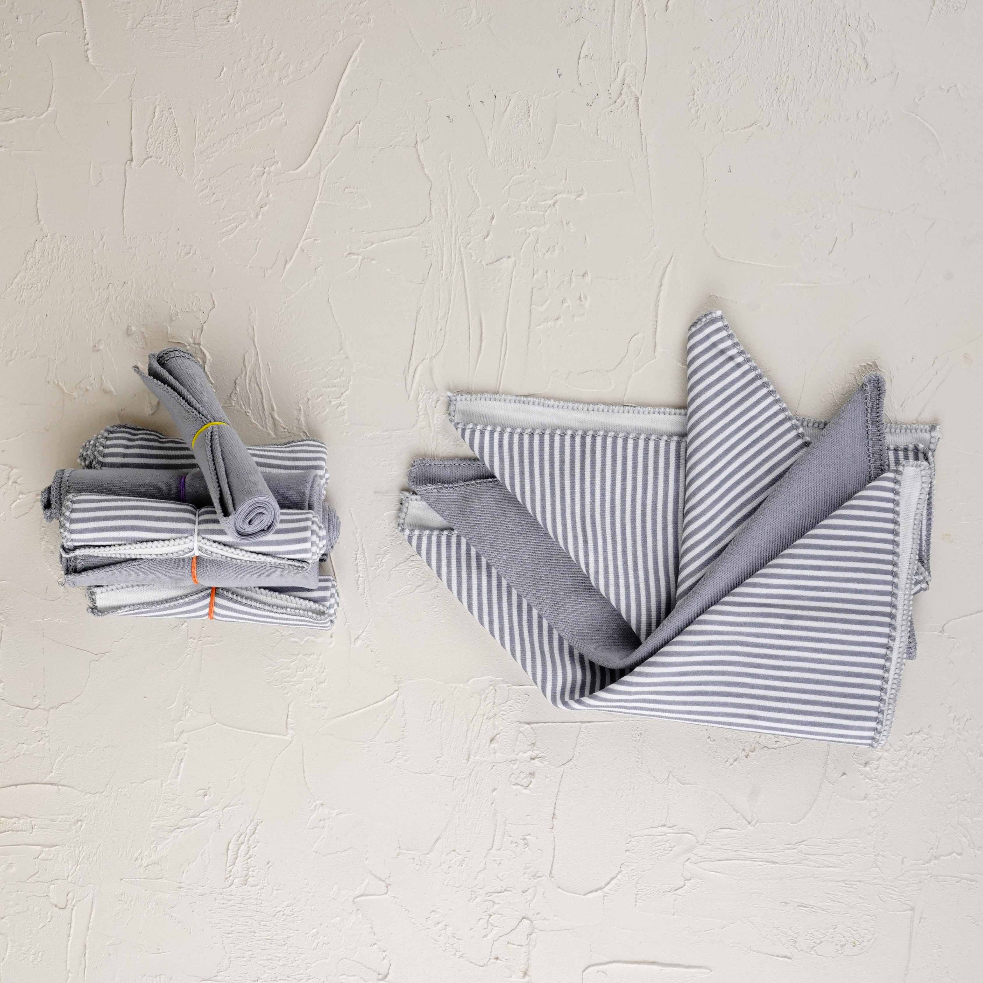 Lora Bliss Unisex 7'li Desenli Ağız Mendili Seti 23x23 cm - Gri