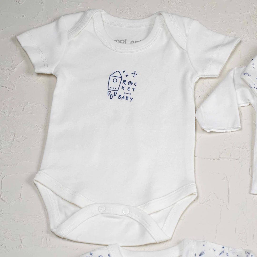 Lora Bliss Erkek Bebek Planet Desenli 10’lu Hastane Çıkış Seti - Lacivert