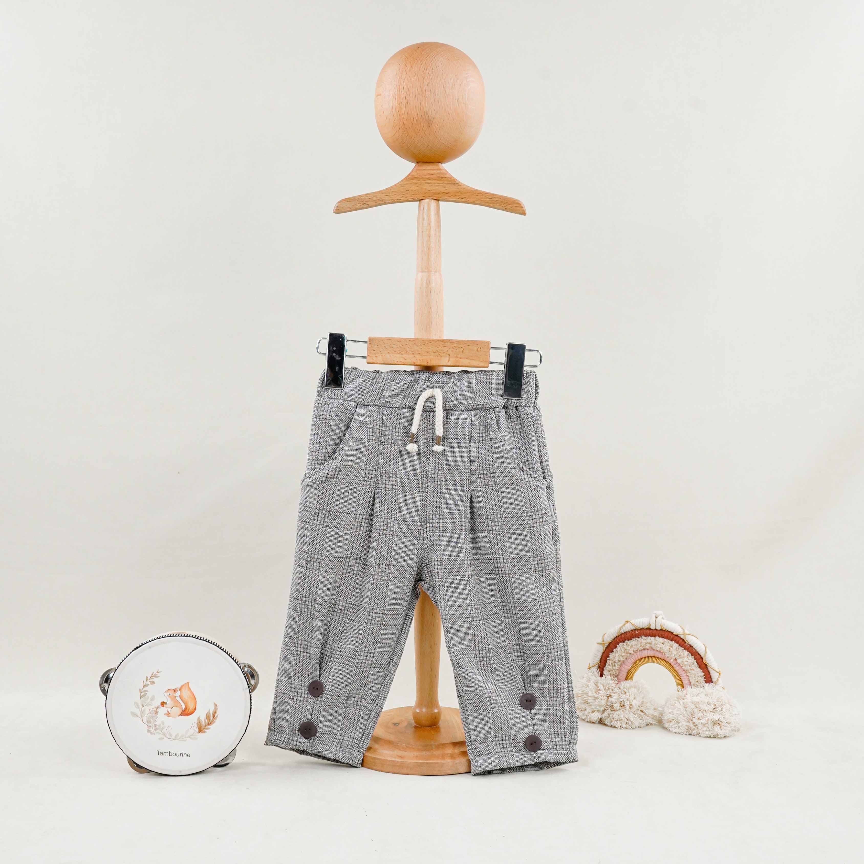 Lora Bliss Erkek Bebek Gri Ekose Pantolon