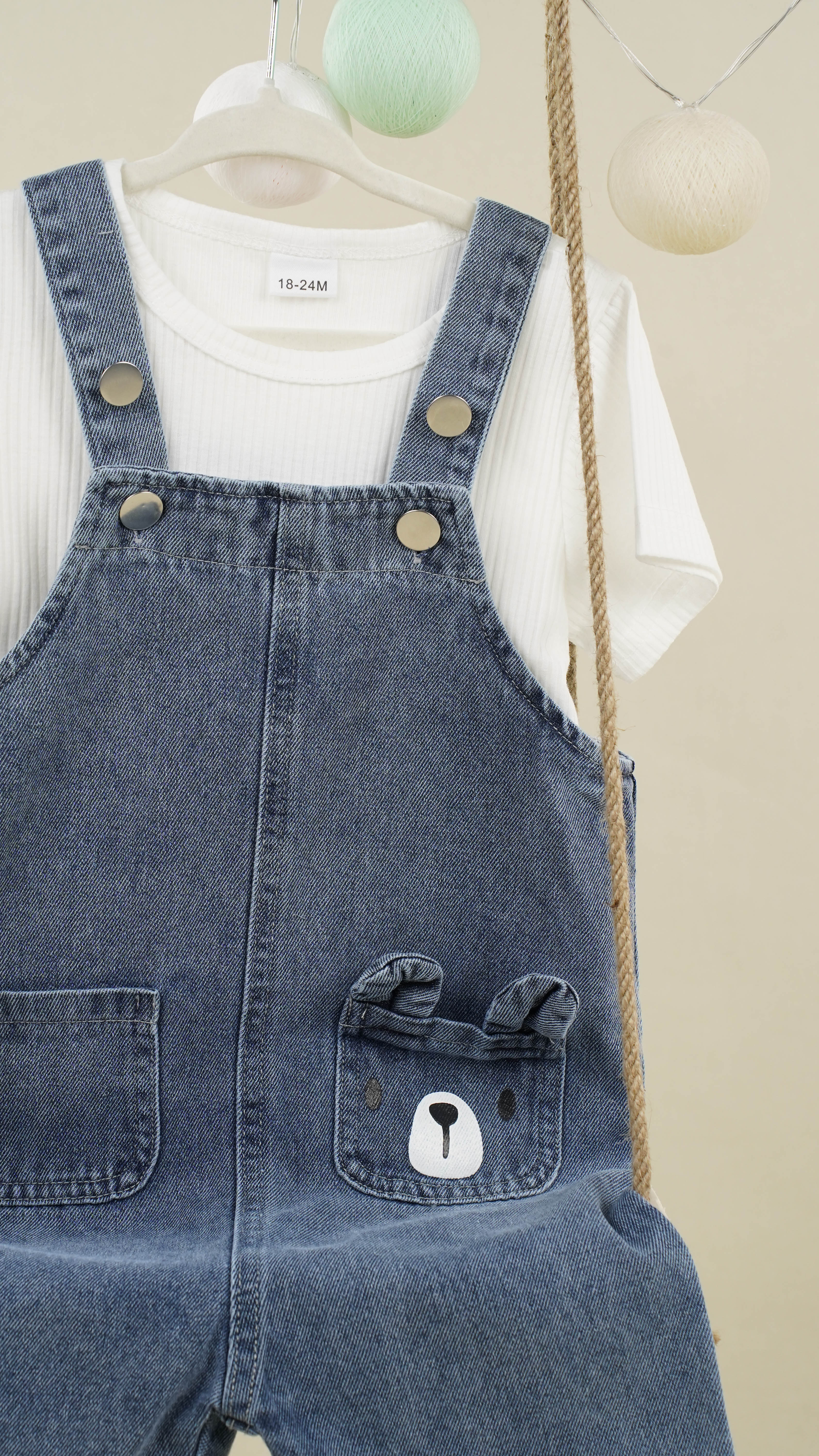 Lora Bliss Erkek Bebek Mavi Kot Salopetli Takım