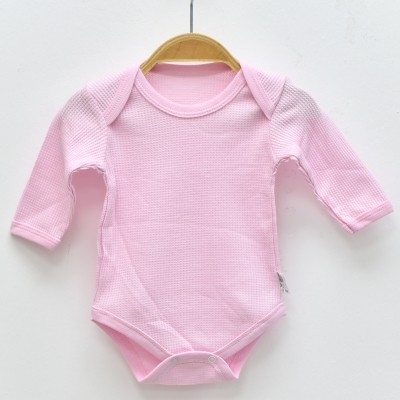 Lora Bliss Unisex Pembe Waffle Uzun Kollu Body – 12 Ay
