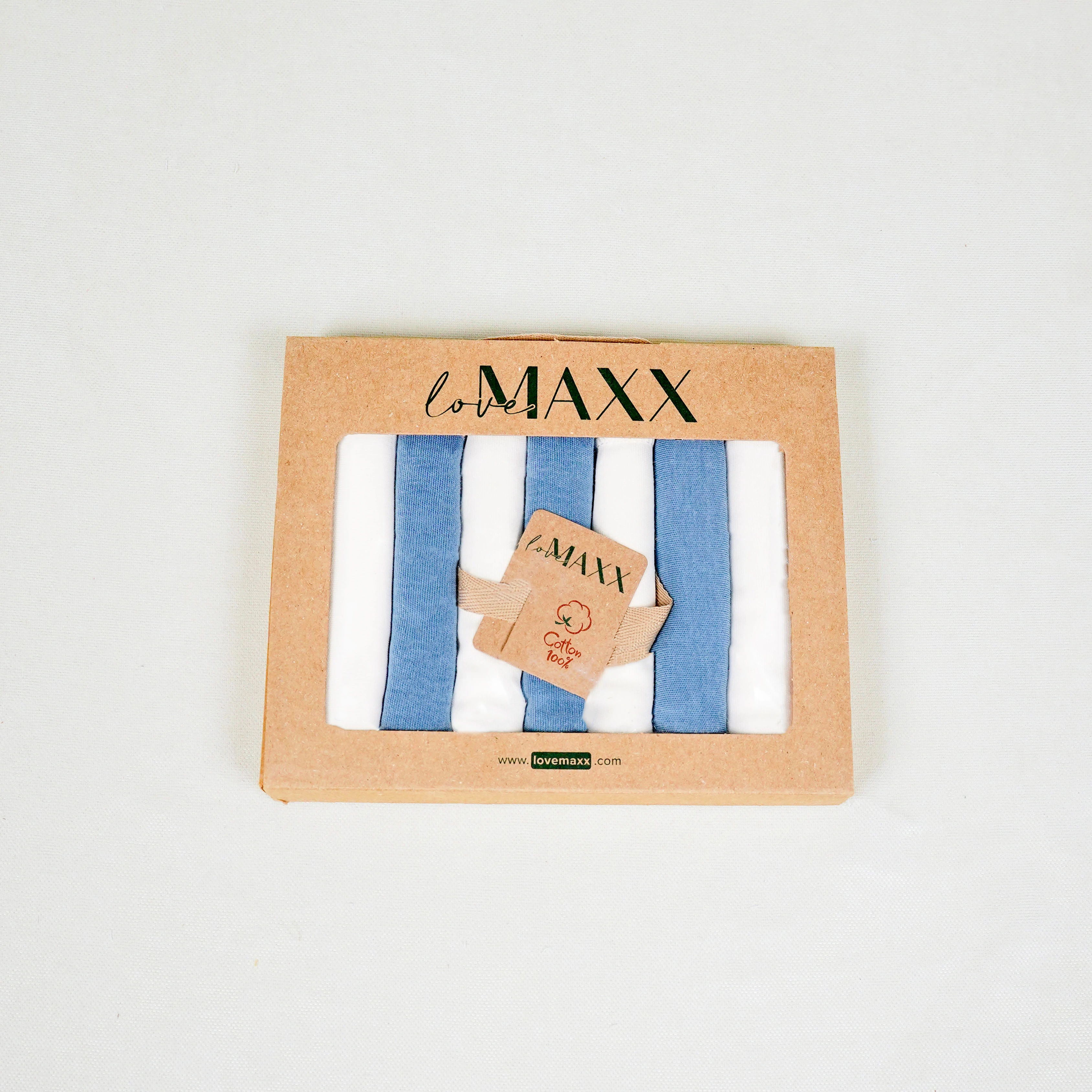 Lora Bliss Unisex Penye Ağız Mendili – 7'li Set | 22x23 cm - Mavi