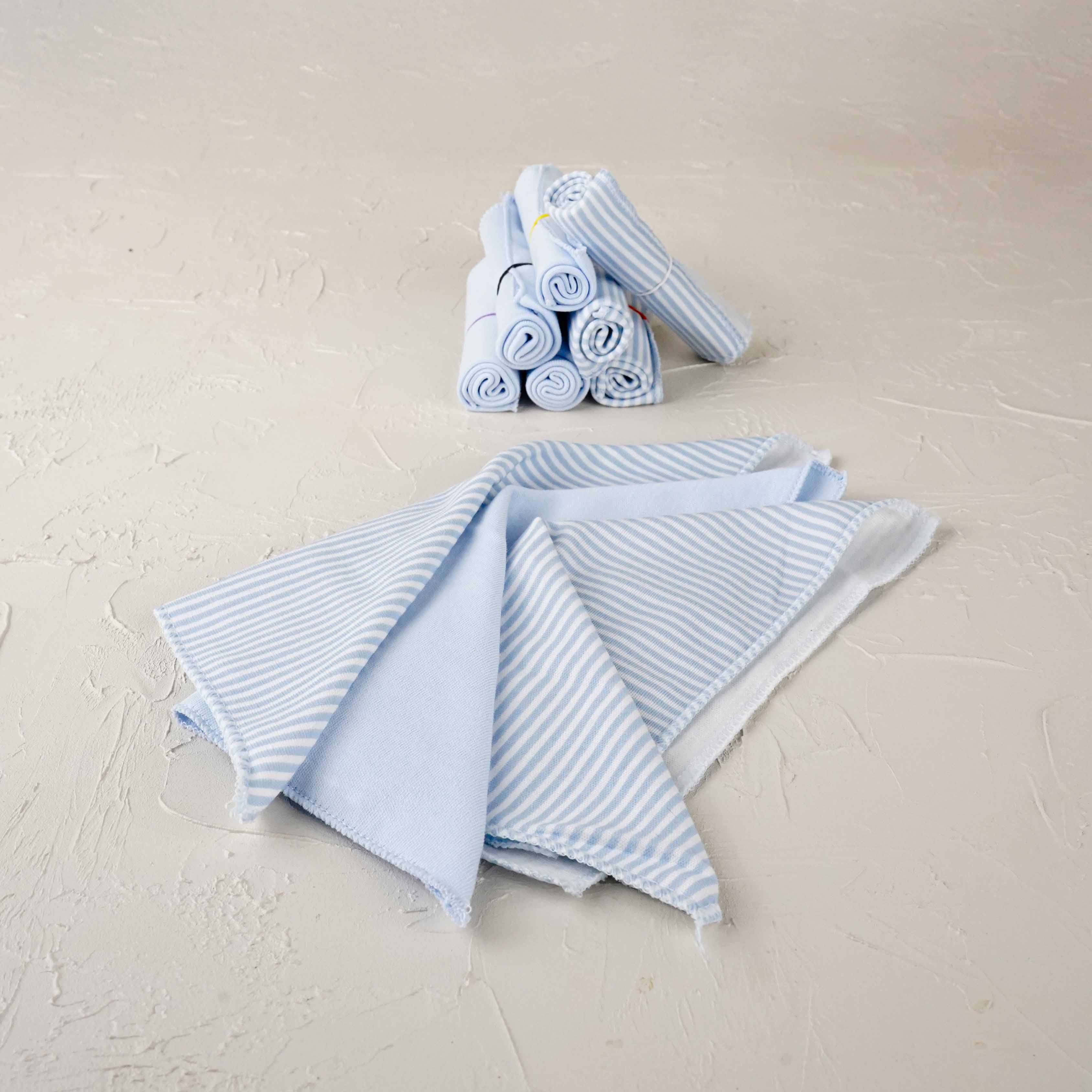 Lora Bliss Unisex 7'li Desenli Ağız Mendili Seti 23x23 cm - Mavi