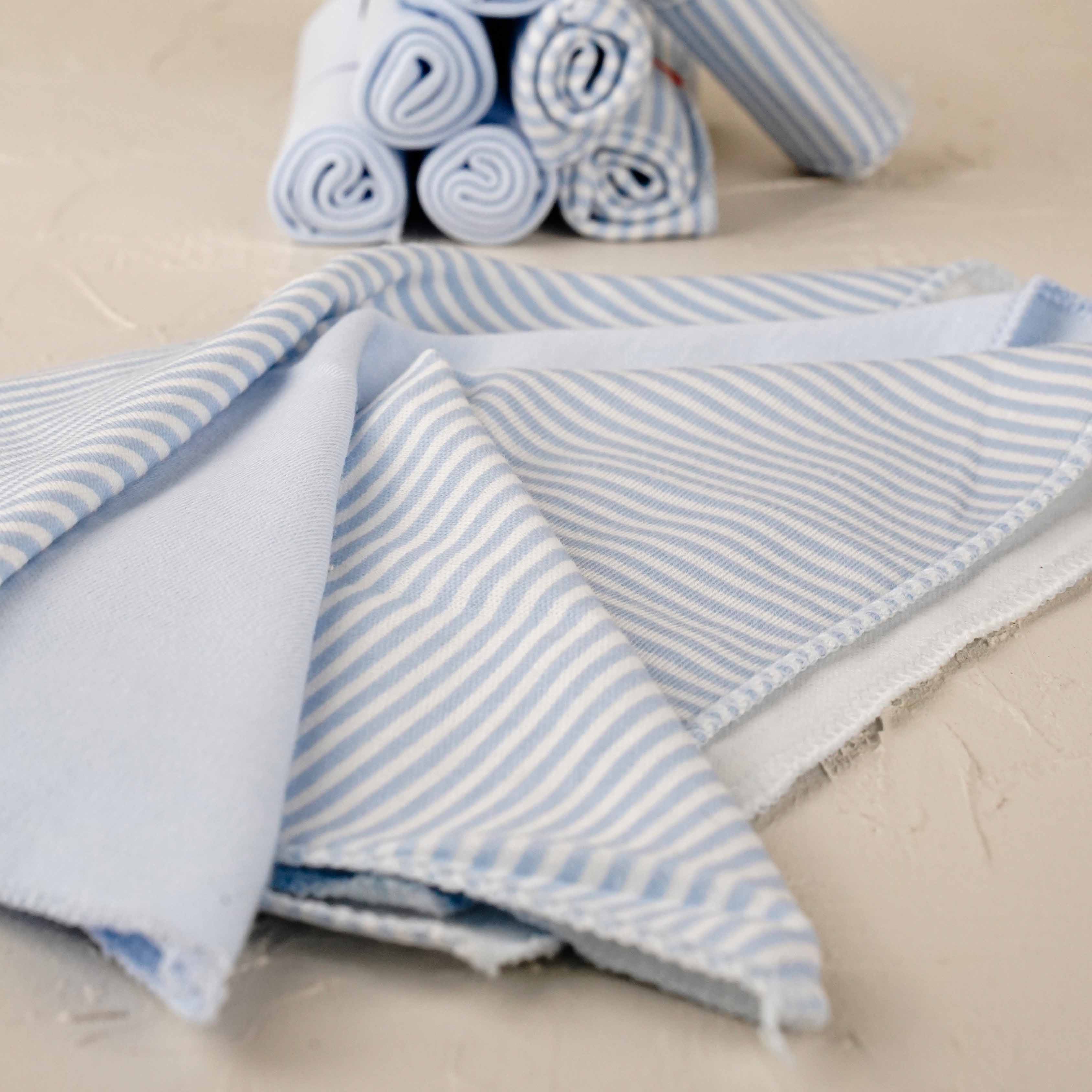 Lora Bliss Unisex 7'li Desenli Ağız Mendili Seti 23x23 cm - Mavi