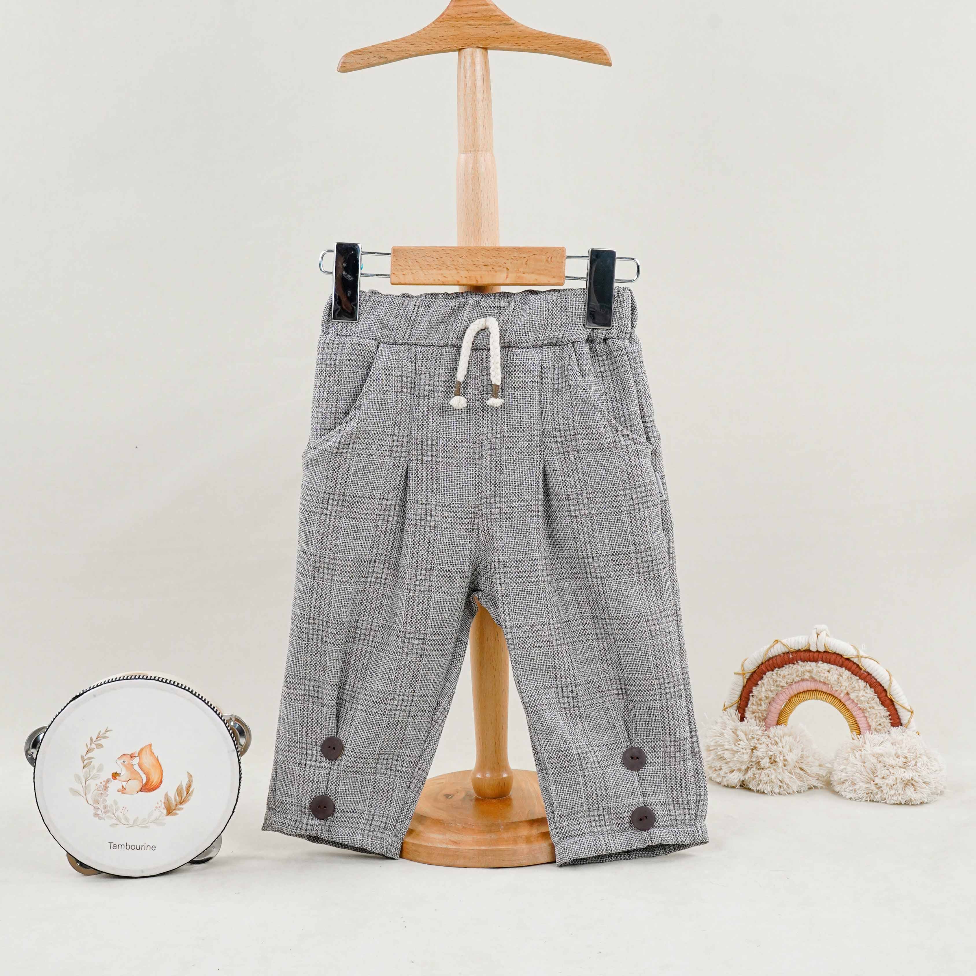 Lora Bliss Erkek Bebek Gri Ekose Pantolon