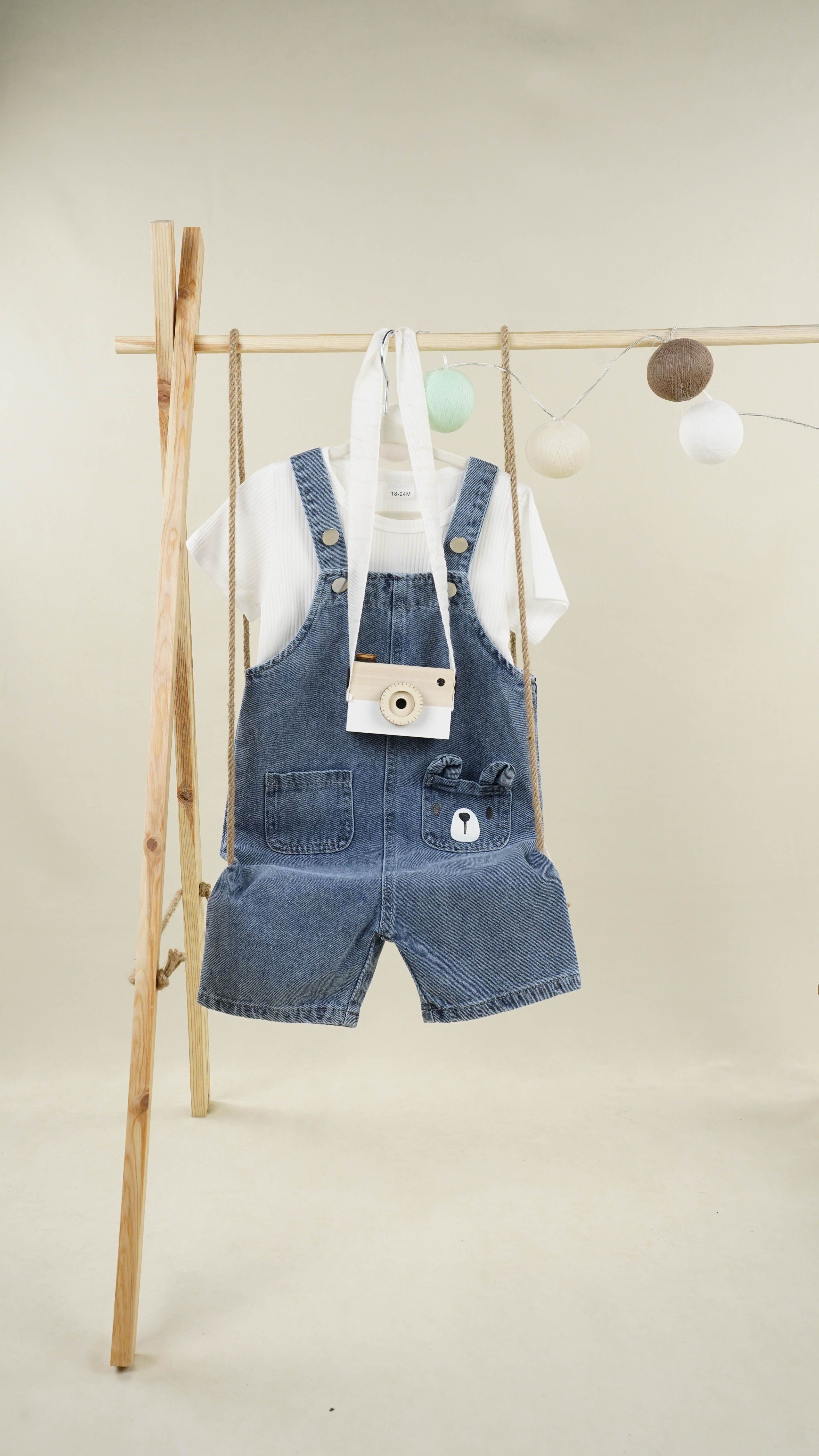 Lora Bliss Erkek Bebek Mavi Kot Salopetli Takım