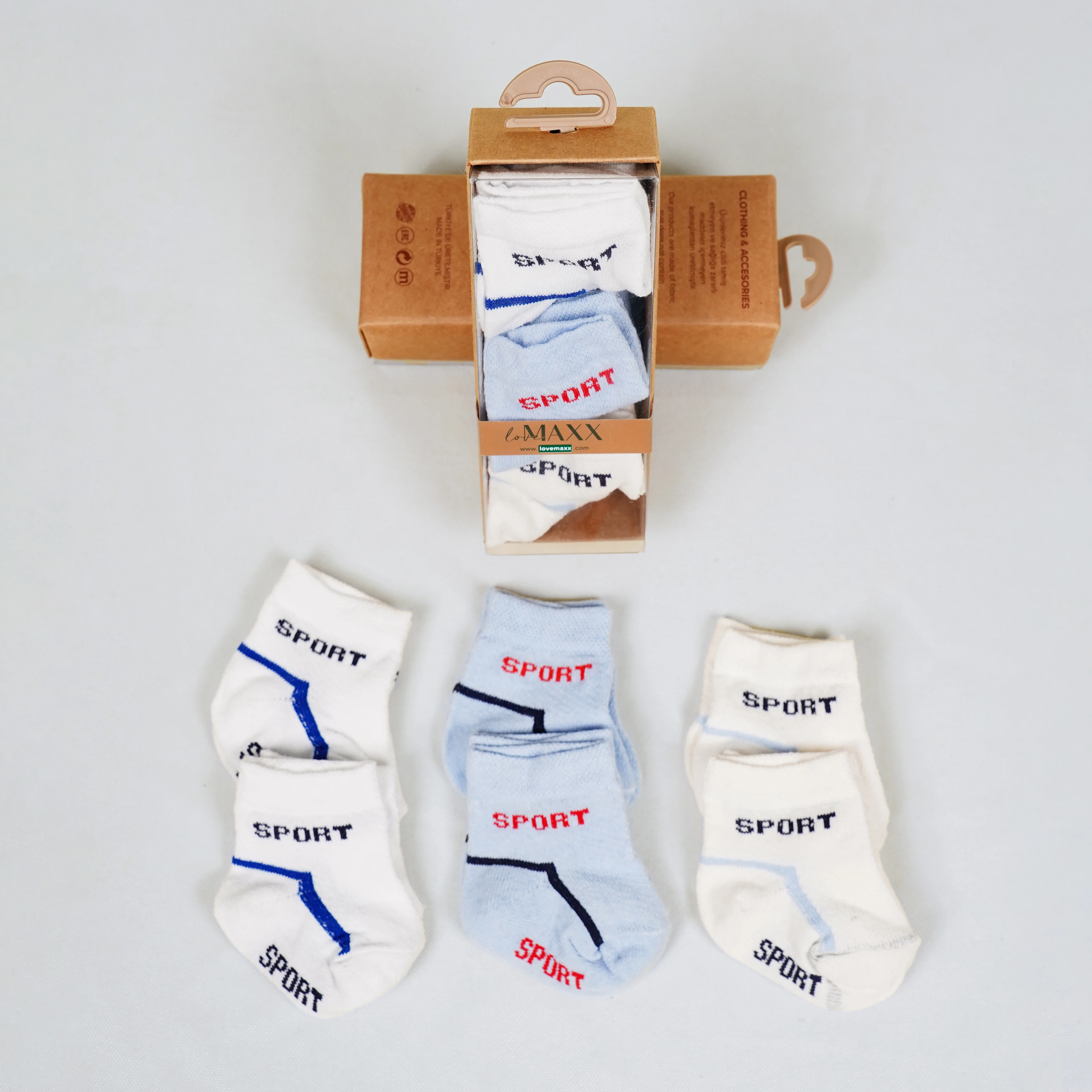 Lora Bliss 6’lı Desenli Çorap Seti - Ekru