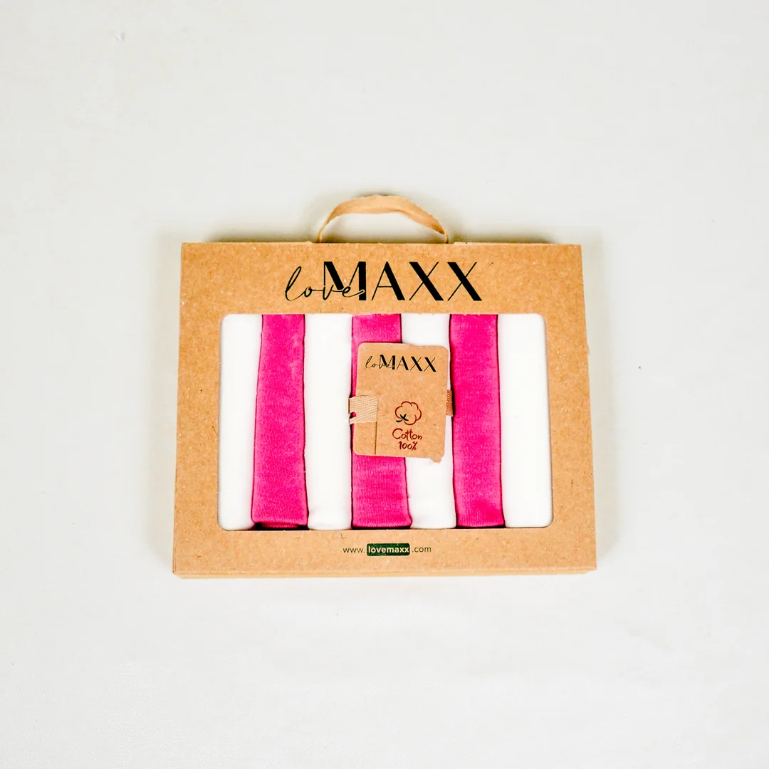 Lora Bliss Unisex Penye Ağız Mendili – 7'li Set | 22x23 cm - Fuşya