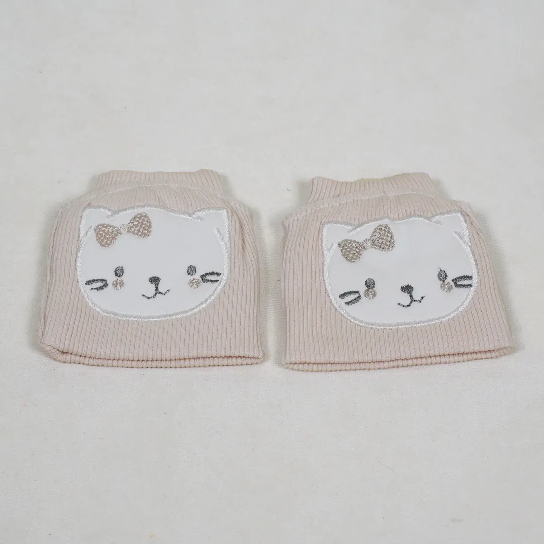 Lora Bliss Kedi Nakışlı Kız Bebek Dizlik - Toz Pembe