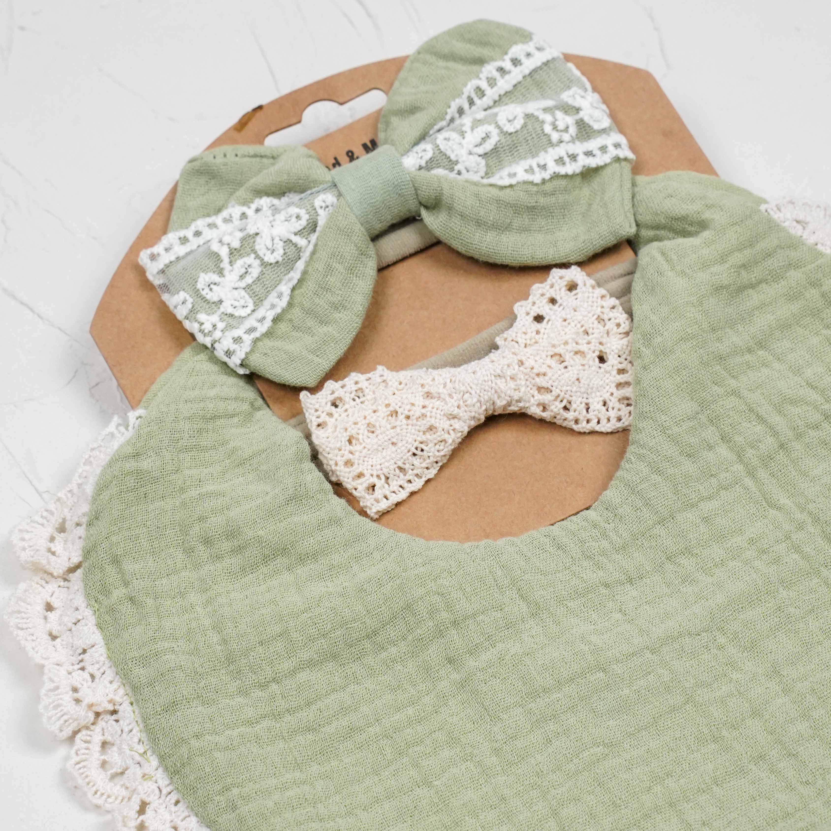 Lora Bliss Dantelli Saç Bandı ve Önlük Seti