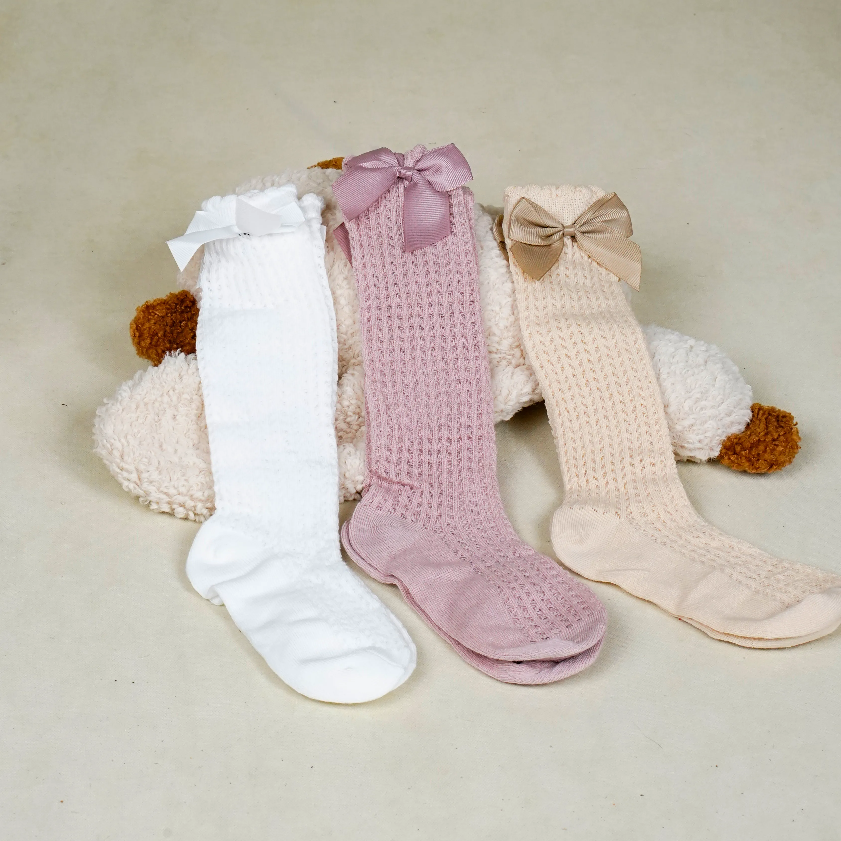 Lora Bliss Kız Çocuk Fiyonklu Yumuşak Çorap Seti 3 Çift