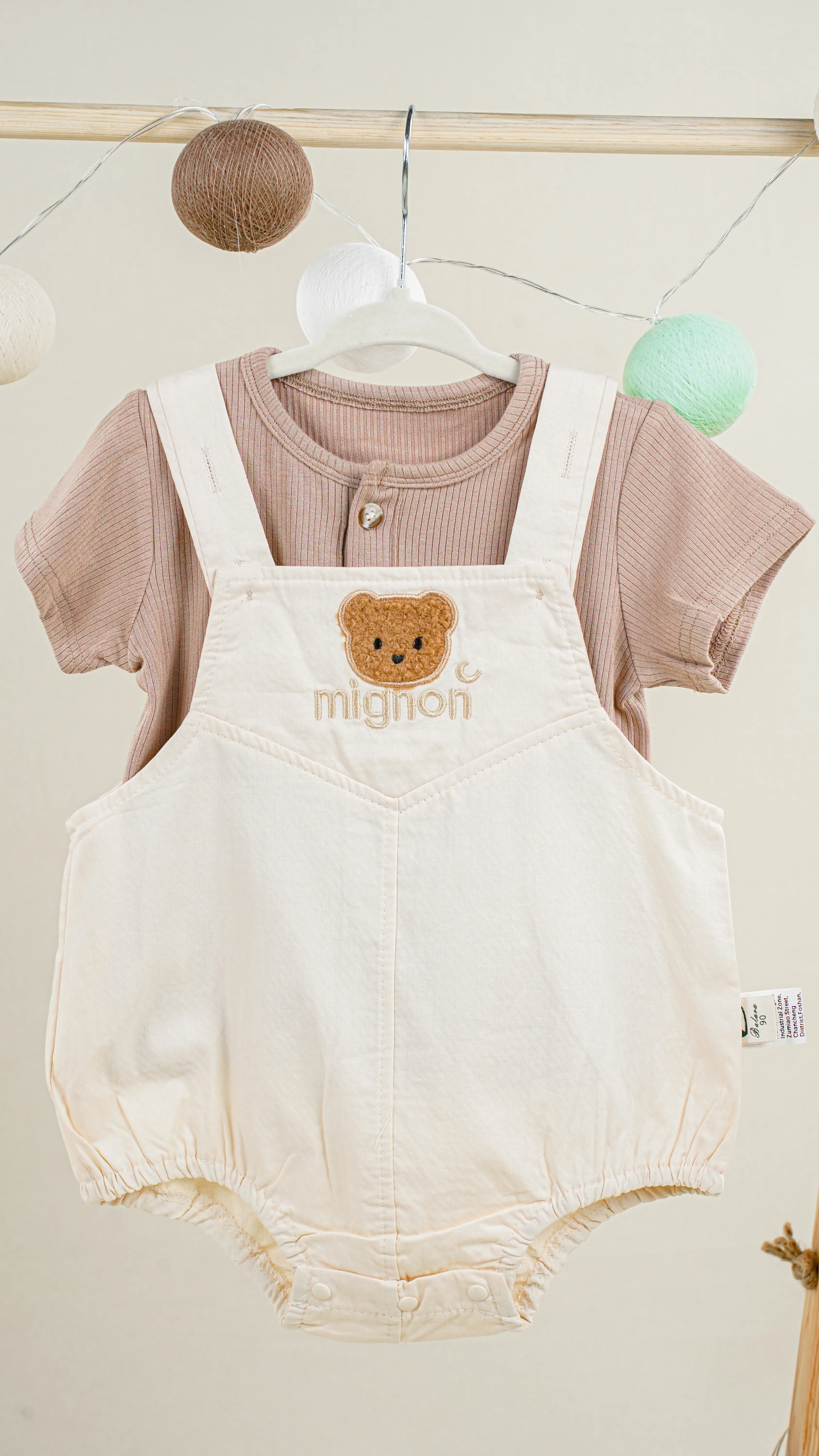 Lora Bliss Unisex Ayıcıklı Zıbınlı Salopet Takım