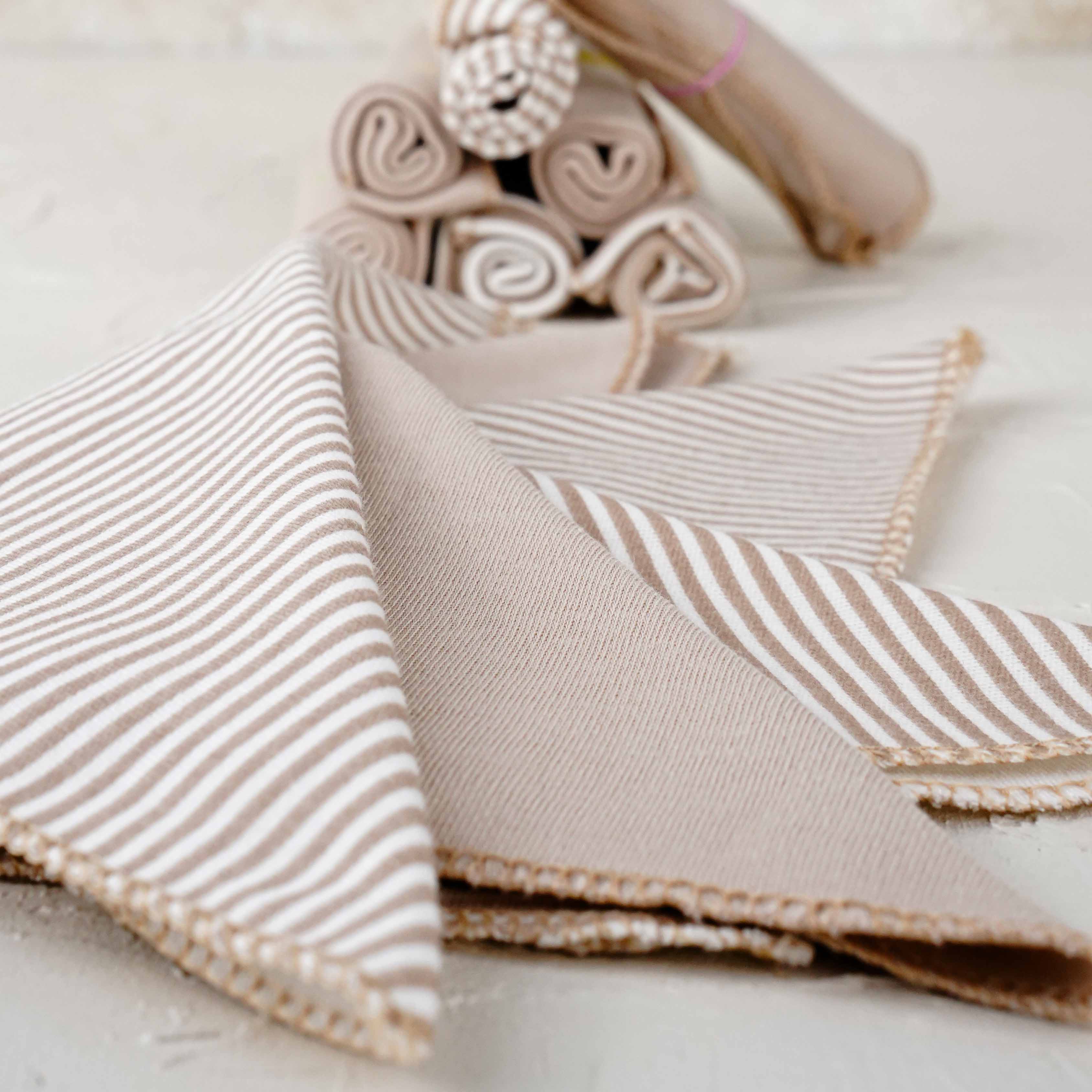 Lora Bliss Unisex 7'li Desenli Ağız Mendili Seti 23x23 cm - Kahverengi