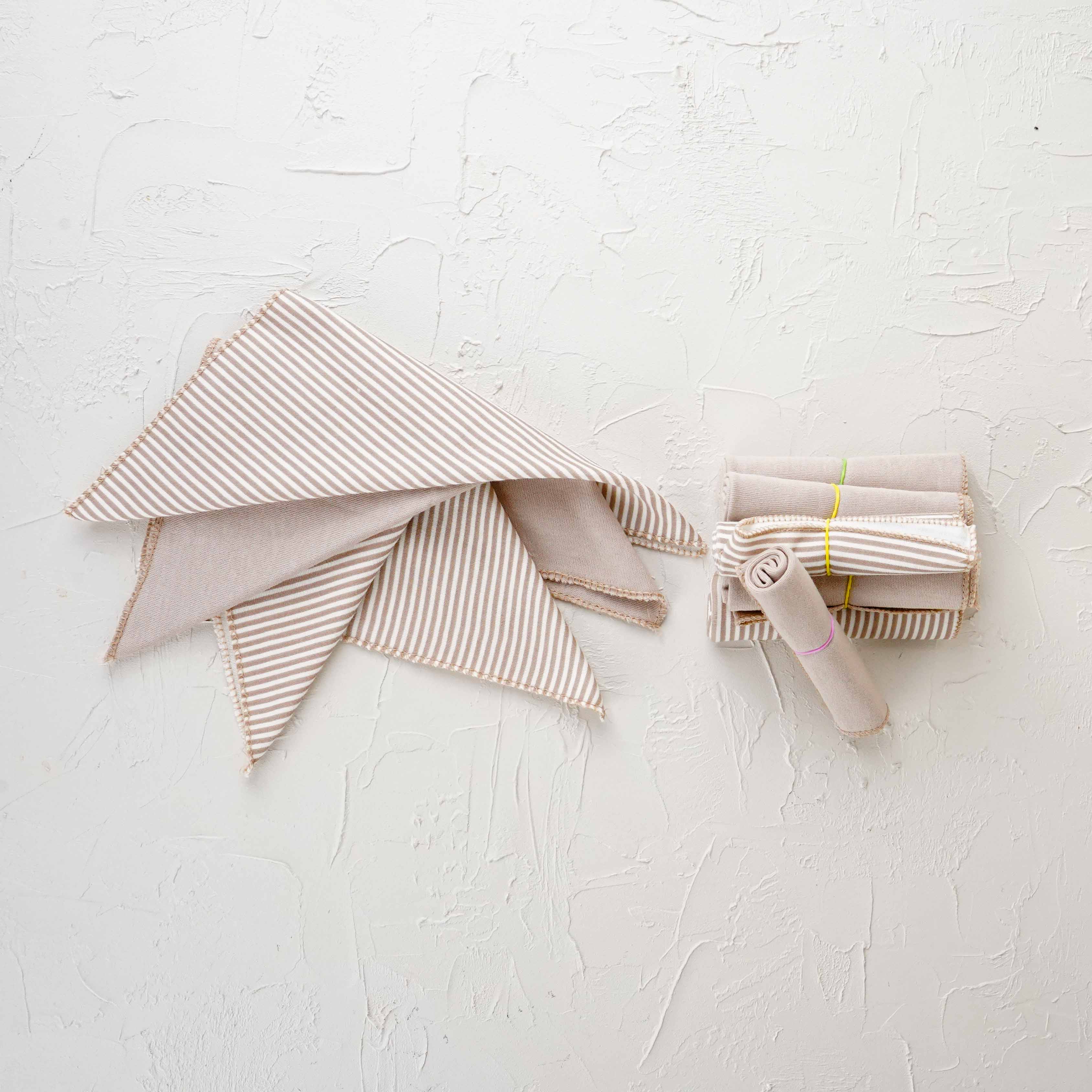 Lora Bliss Unisex 7'li Desenli Ağız Mendili Seti 23x23 cm - Kahverengi