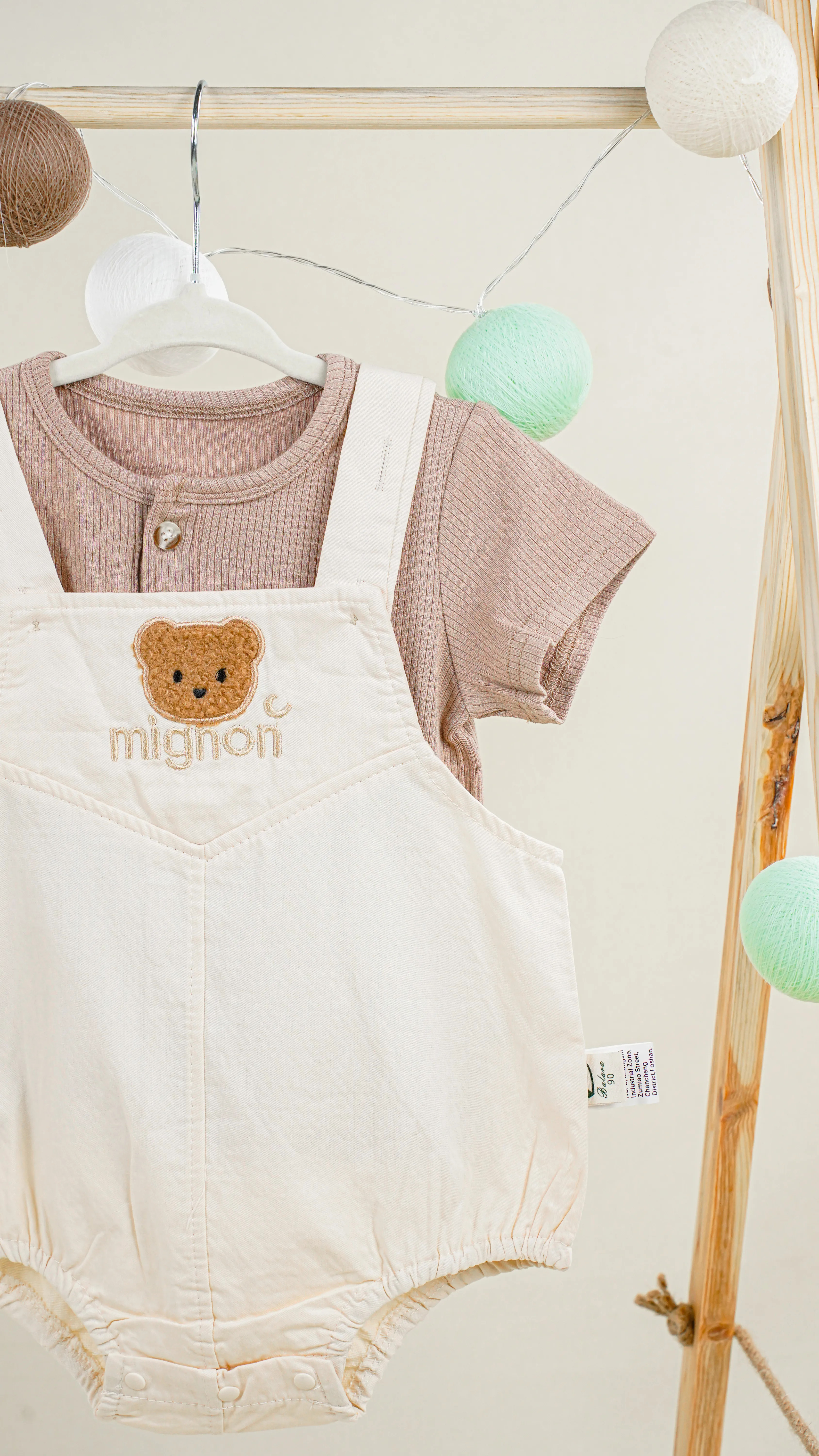 Lora Bliss Unisex Ayıcıklı Zıbınlı Salopet Takım