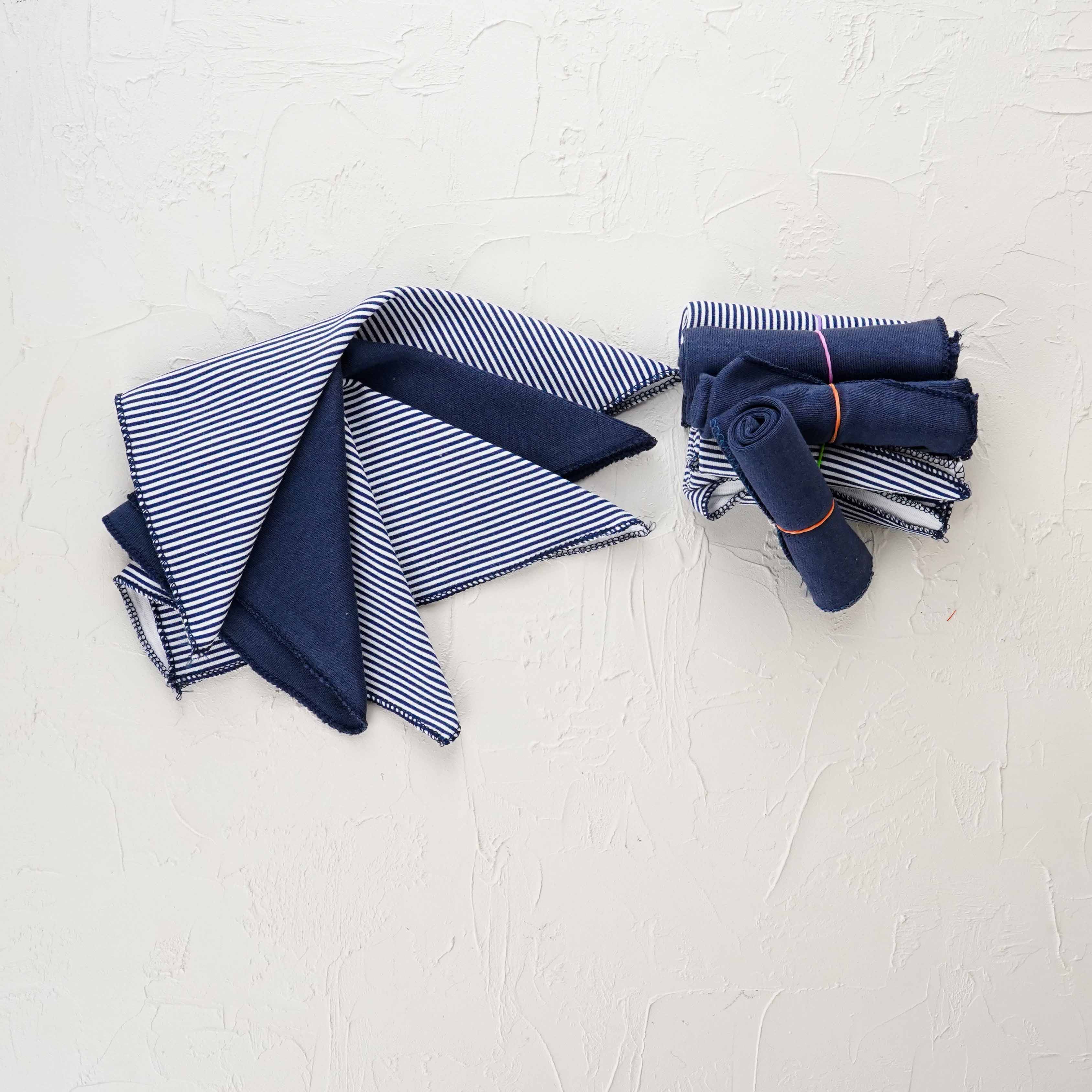 Lora Bliss Unisex 7'li Desenli Ağız Mendili Seti 23x23 cm - Lacivert