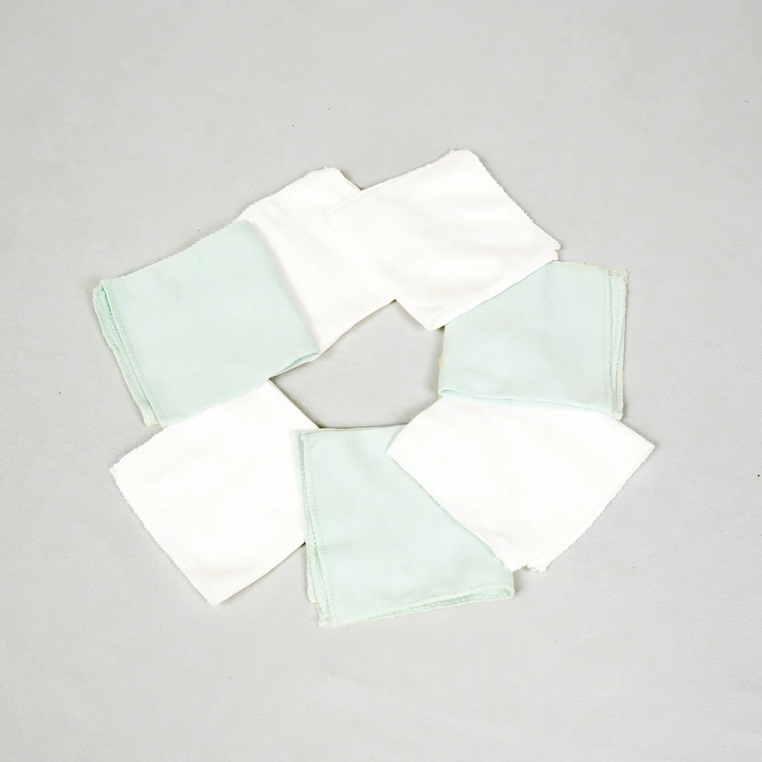 Lora Bliss Unisex Penye Ağız Mendili – 7'li Set | 22x23 cm - Mint Yeşili