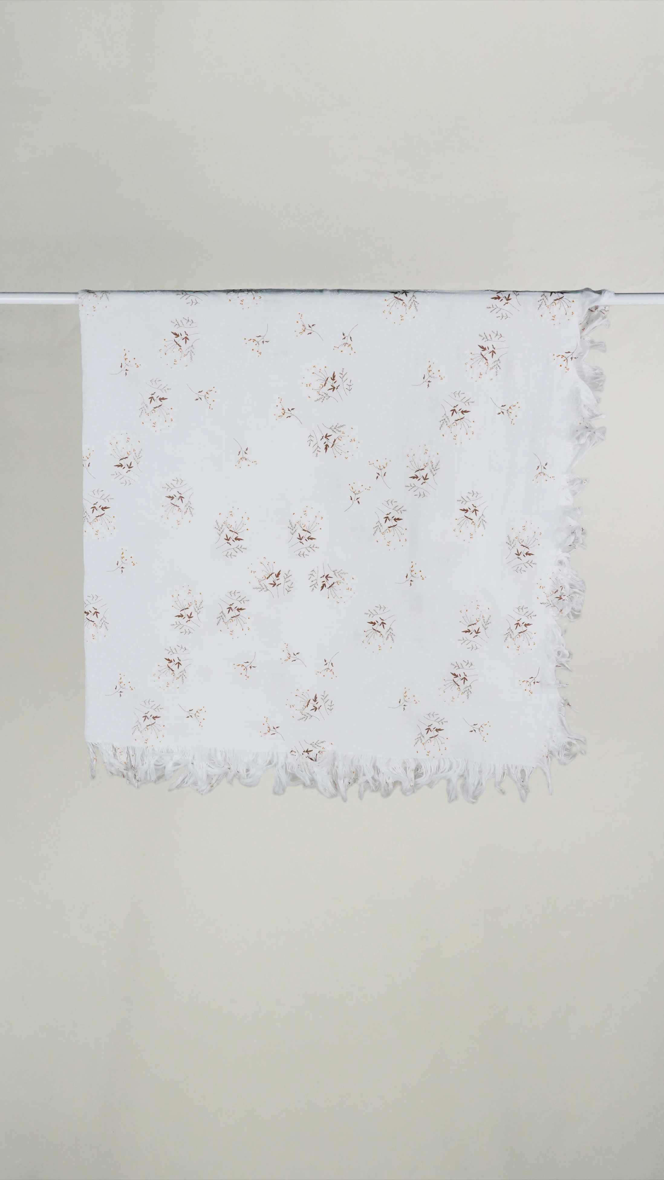 Lora Bliss Unisex 2 Kat Müslin Battaniye – Floral Desenli (105×120 cm) - Kahverengi