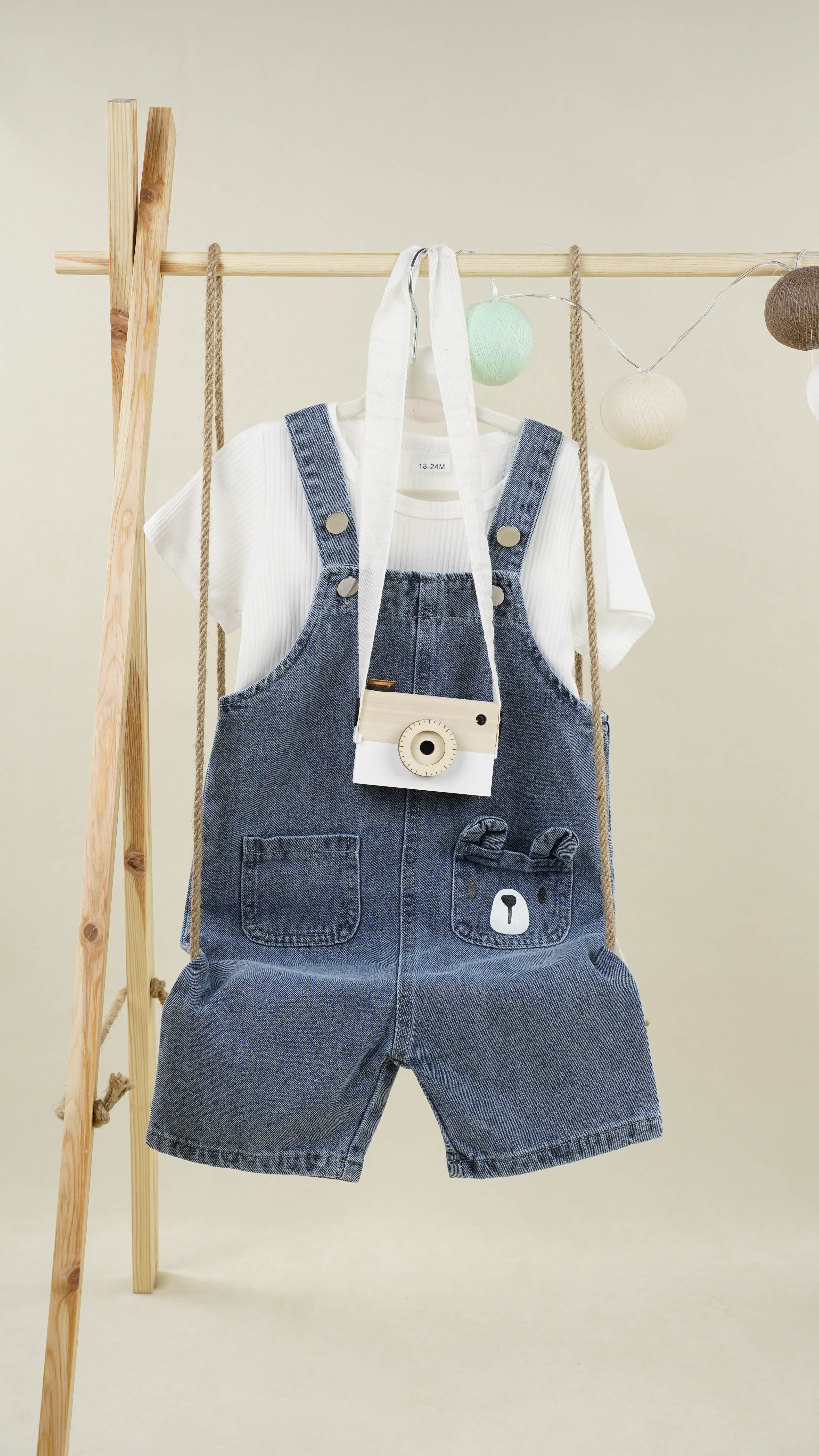 Lora Bliss Erkek Bebek Mavi Kot Salopetli Takım