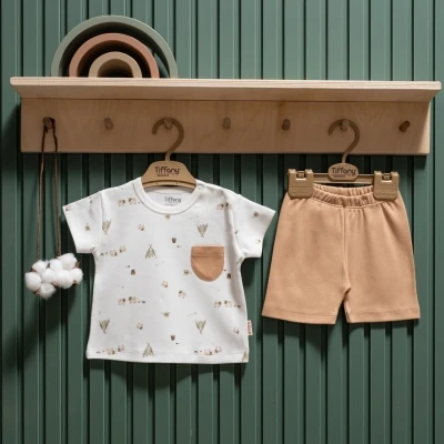 Lora Bliss Unisex Happy Lambs 2’li Takım | Karamel Detaylı Yazlık Şıklık - Kahverengi