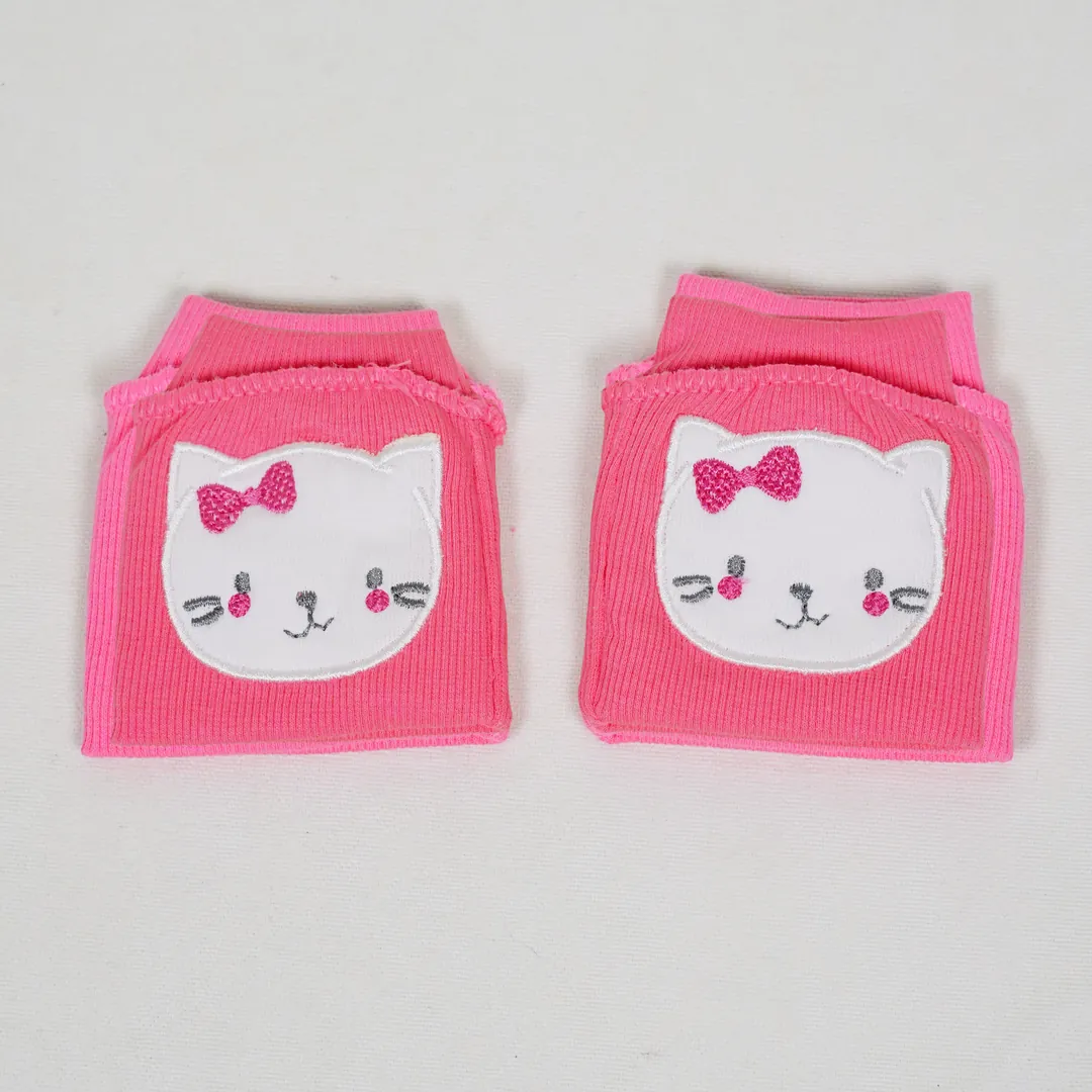 Lora Bliss Kedi Nakışlı Kız Bebek Dizlik - Fuşya