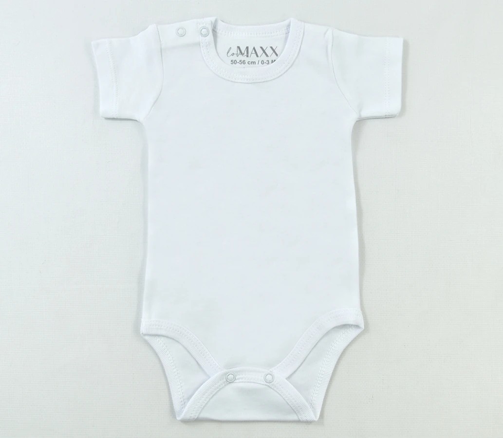 Lora Bliss Unisex Bebek İnterlok Kısa Kol Aylık Body - Beyaz