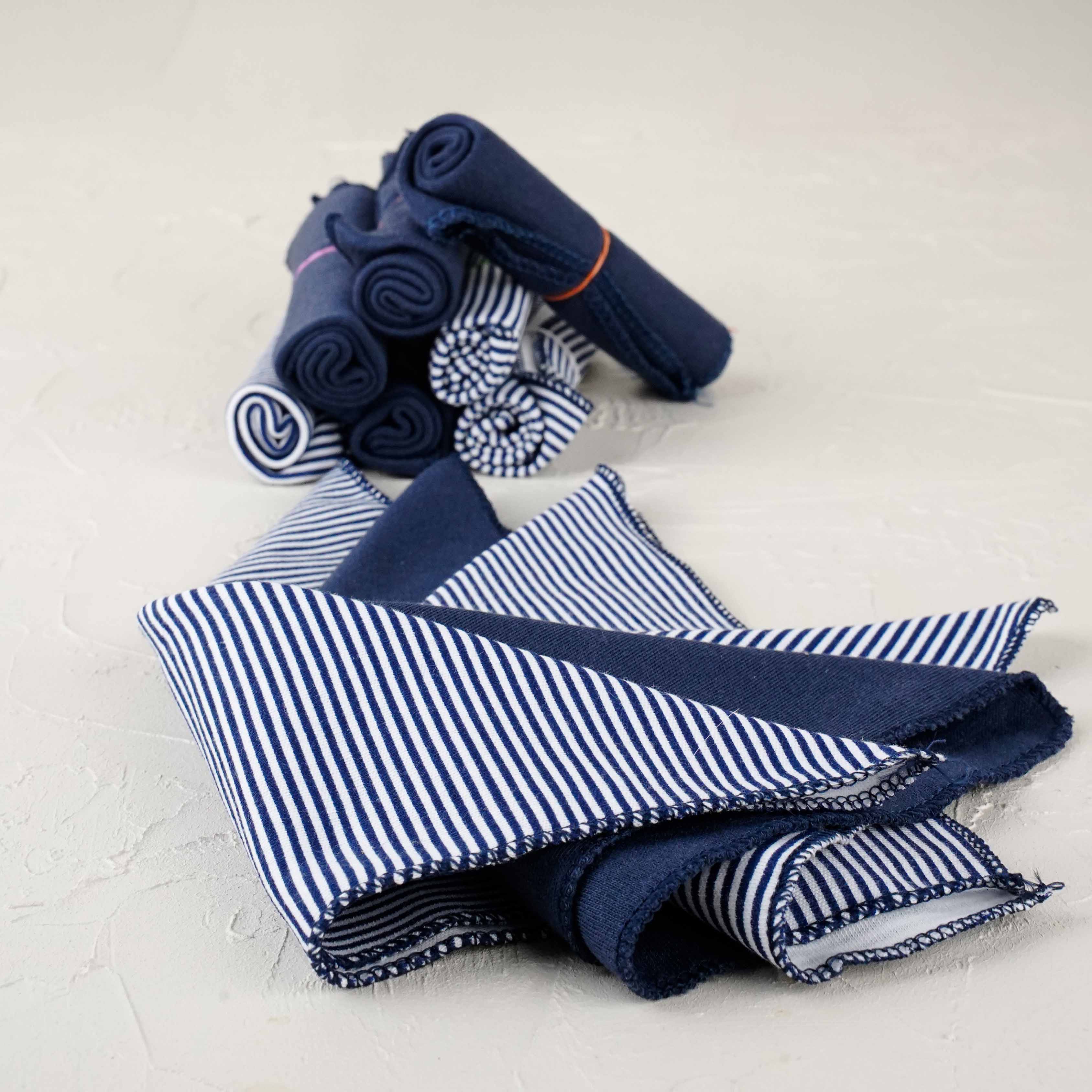 Lora Bliss Unisex 7'li Desenli Ağız Mendili Seti 23x23 cm - Lacivert