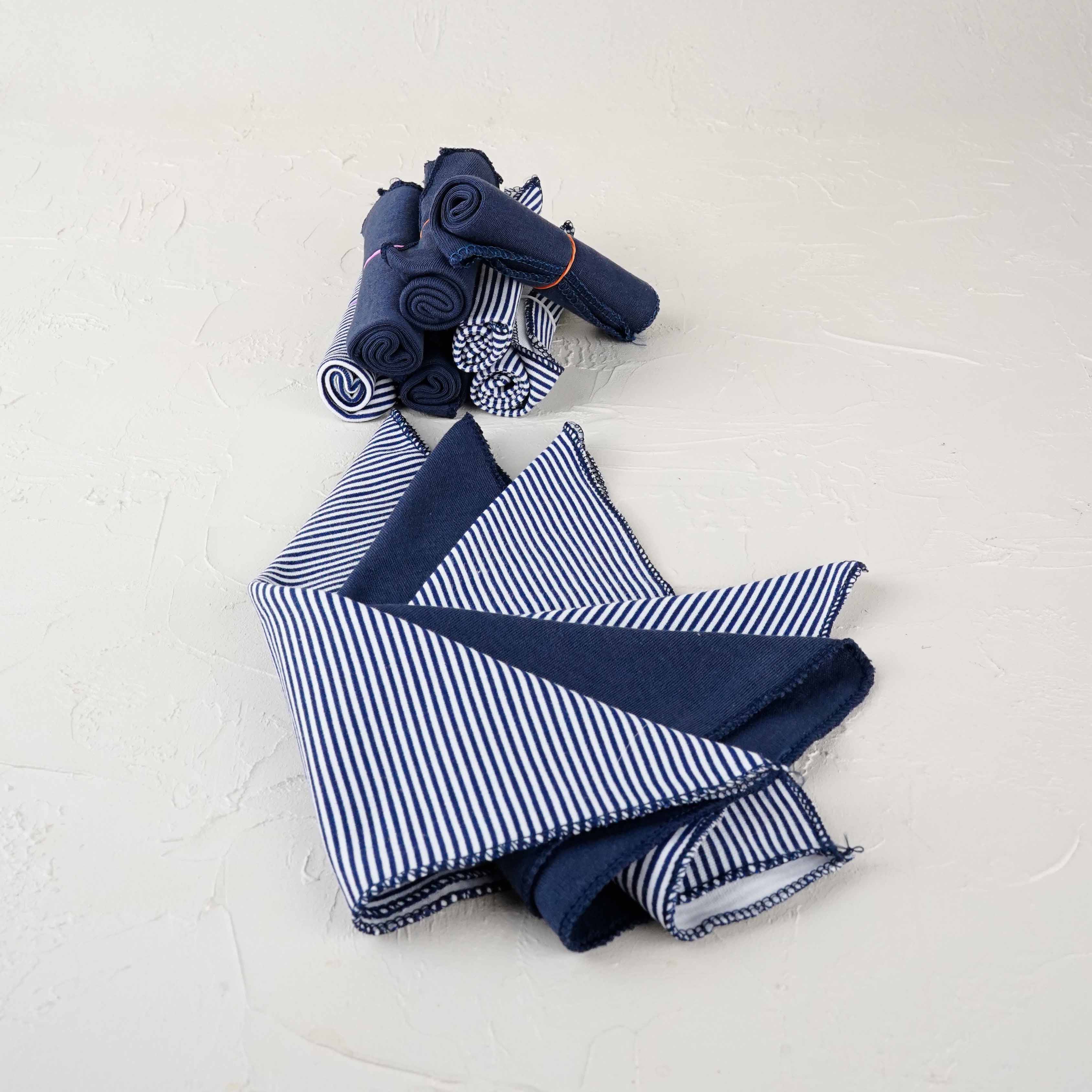 Lora Bliss Unisex 7'li Desenli Ağız Mendili Seti 23x23 cm - Lacivert