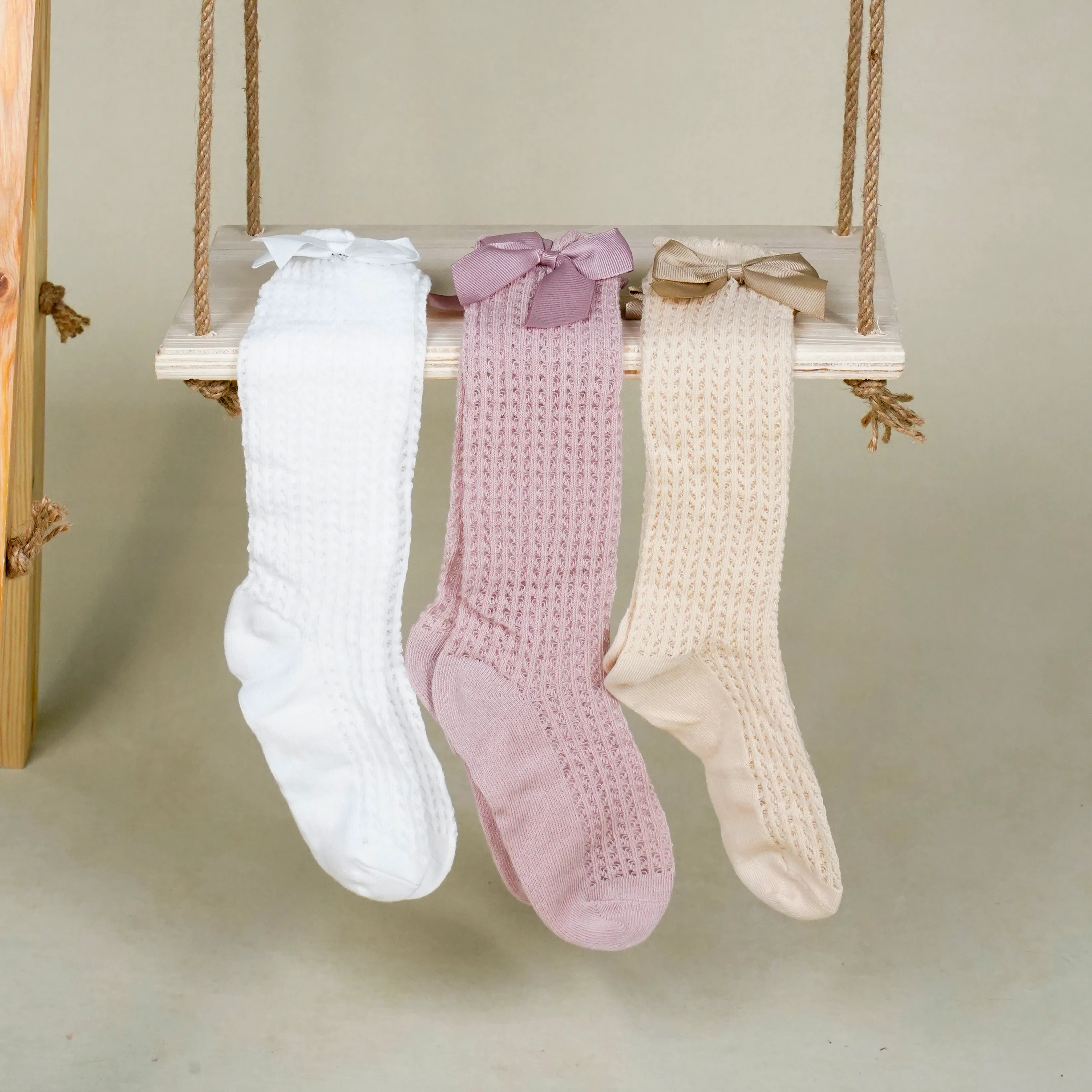 Lora Bliss Kız Çocuk Fiyonklu Yumuşak Çorap Seti 3 Çift