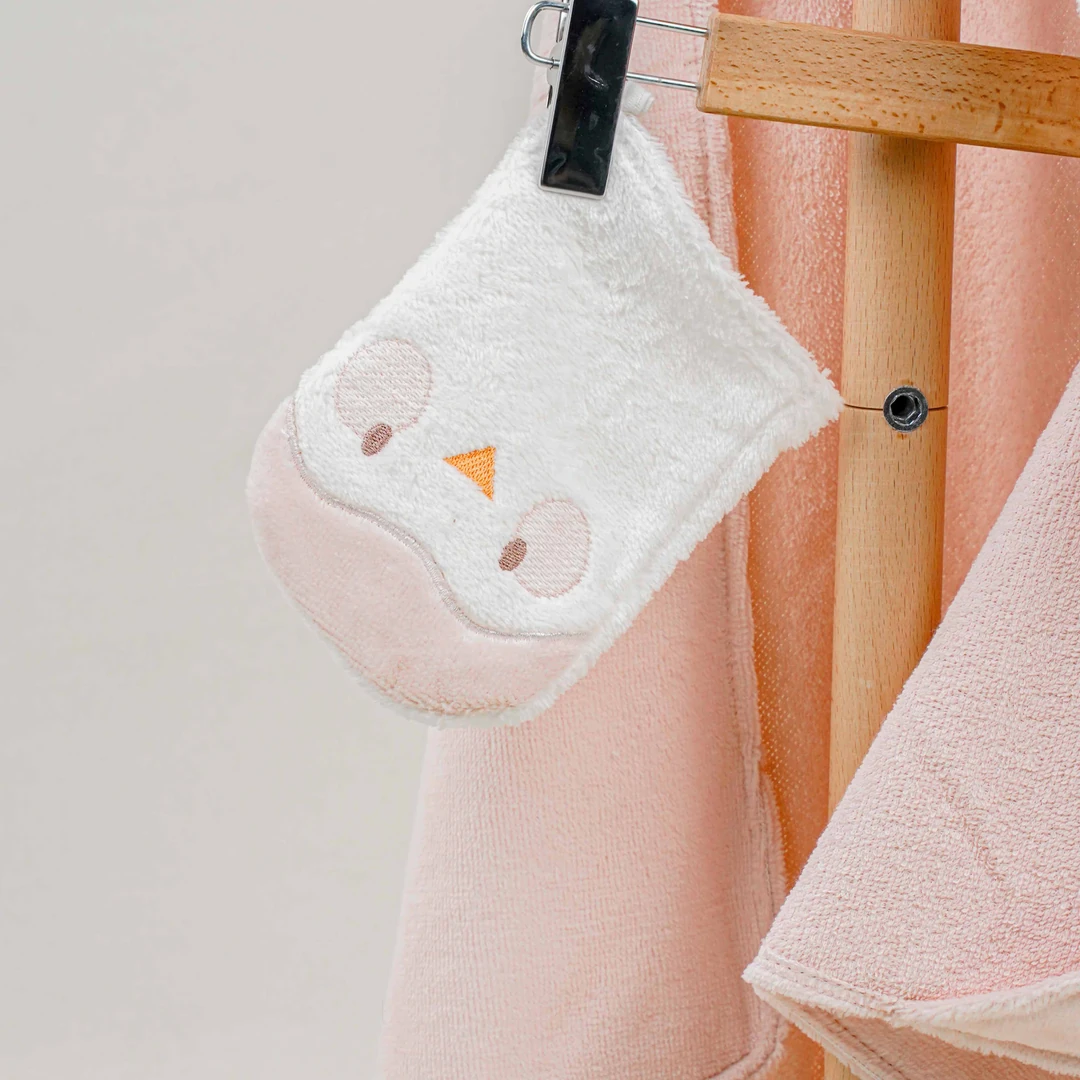 Lora Bliss Civcivli Bebek Bornoz & Kese Seti - Gül Kurusu