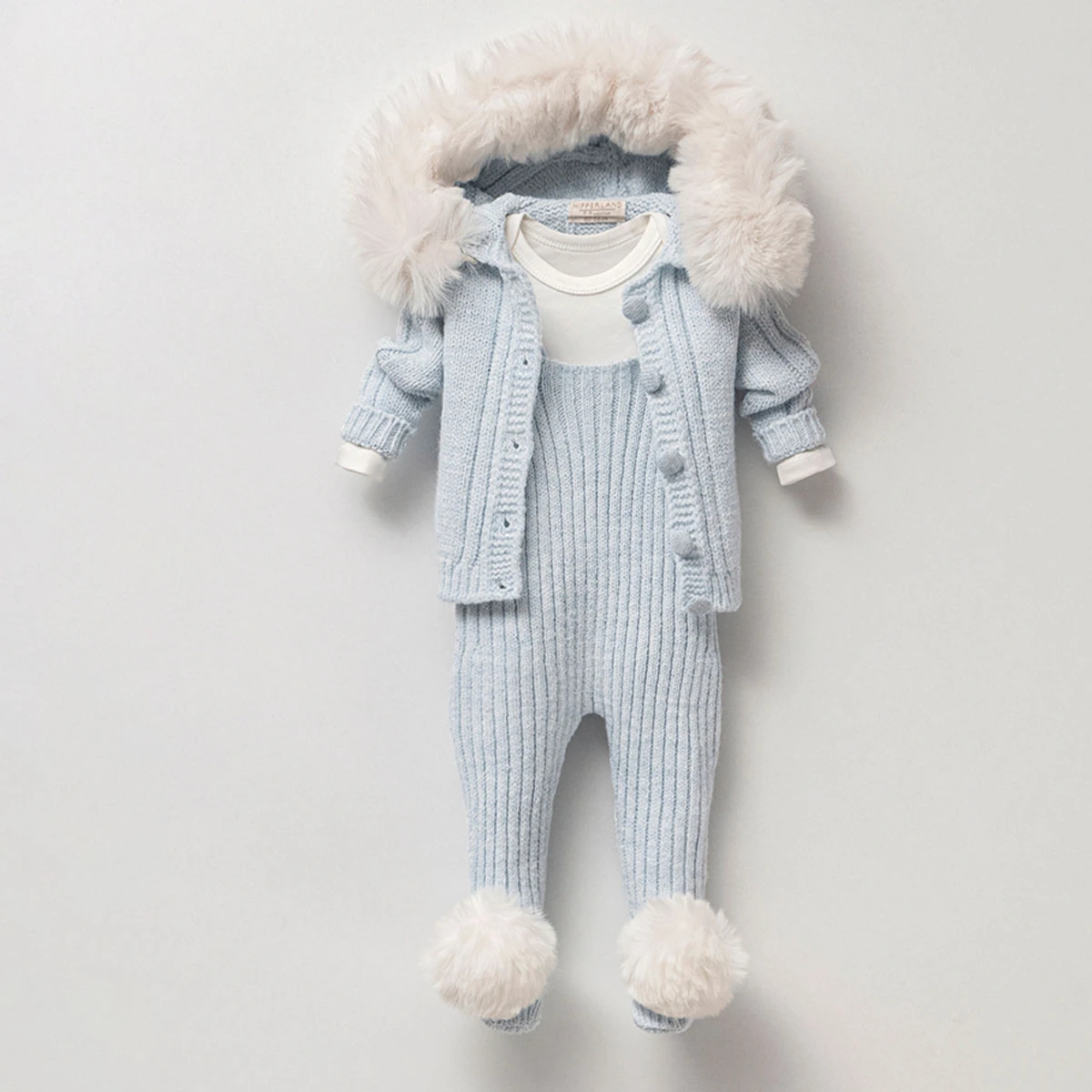 Nipperland Unisex Örgülü Salopet Takım - Mavi