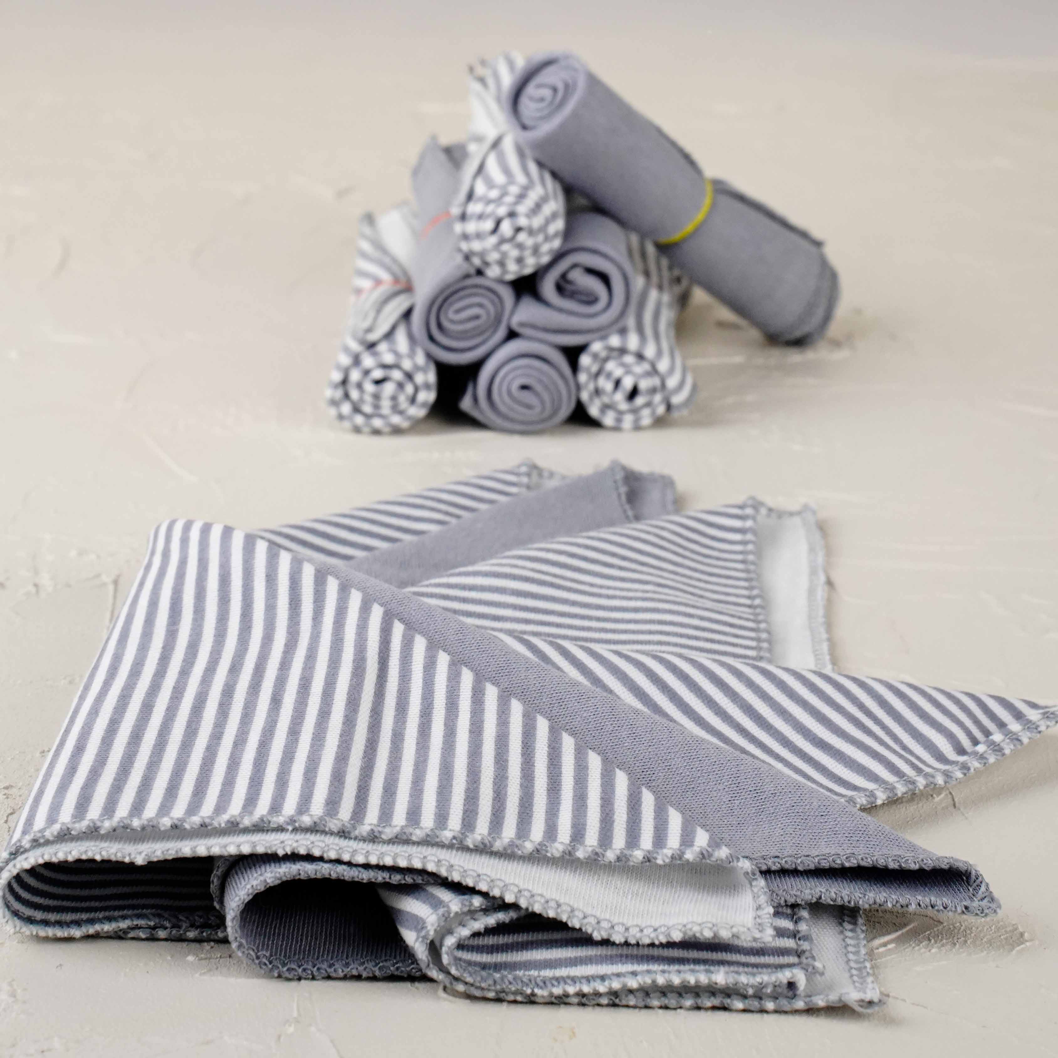 Lora Bliss Unisex 7'li Desenli Ağız Mendili Seti 23x23 cm - Gri