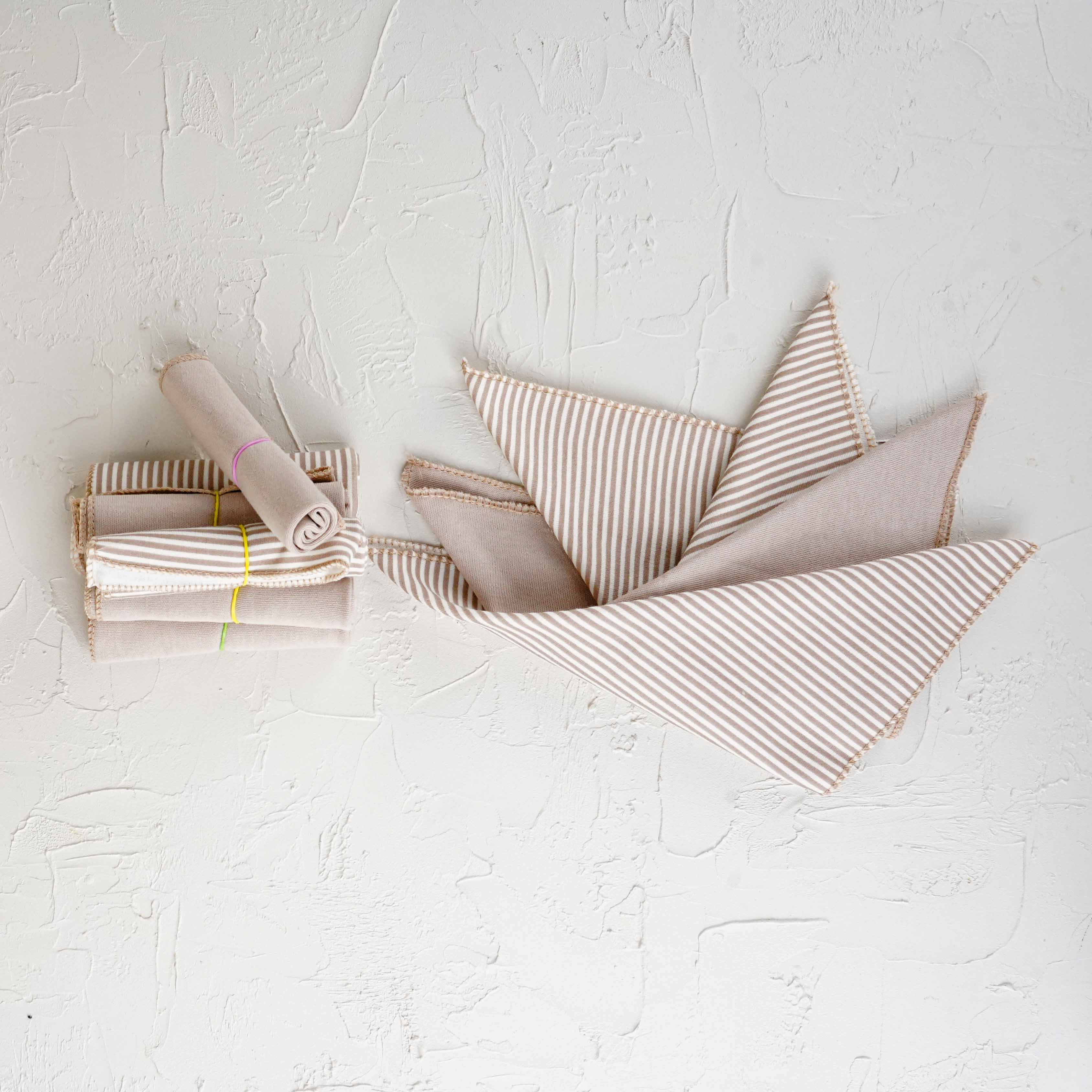 Lora Bliss Unisex 7'li Desenli Ağız Mendili Seti 23x23 cm - Kahverengi