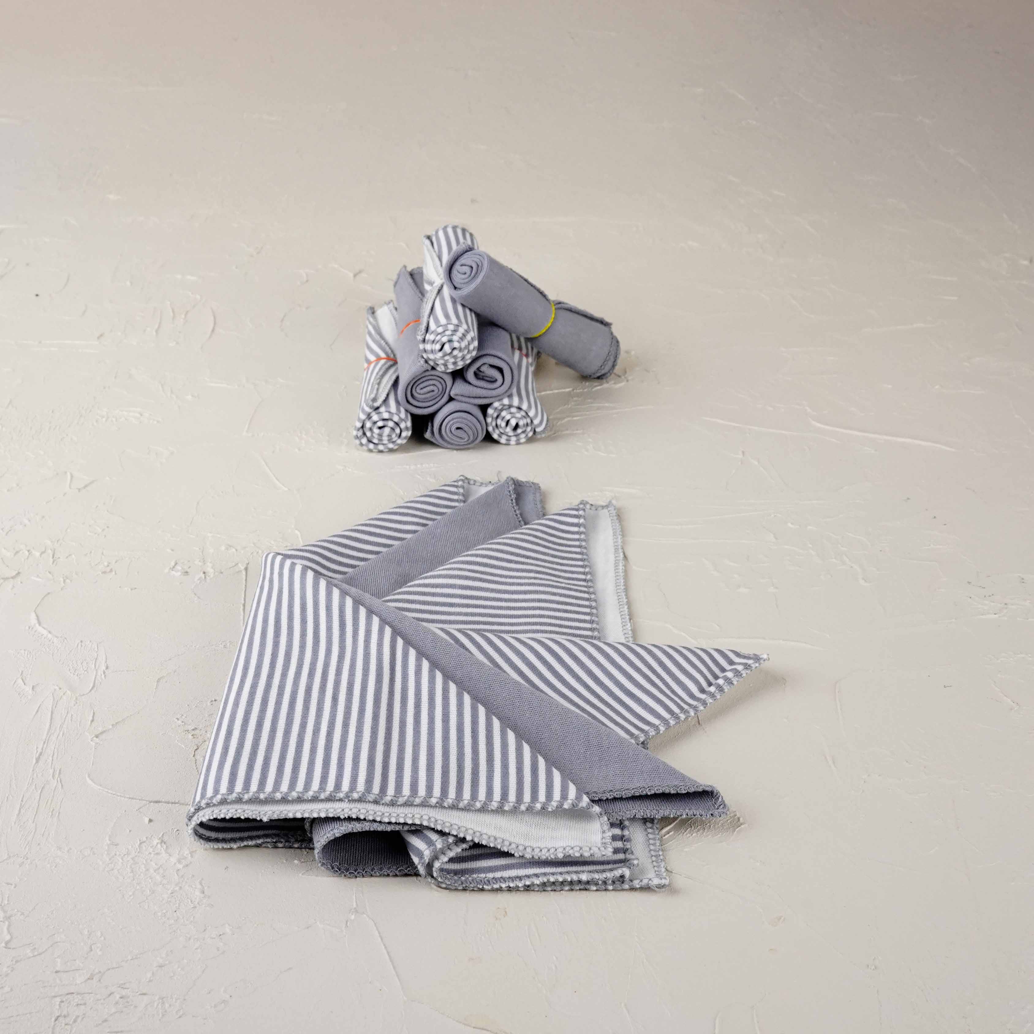 Lora Bliss Unisex 7'li Desenli Ağız Mendili Seti 23x23 cm - Gri