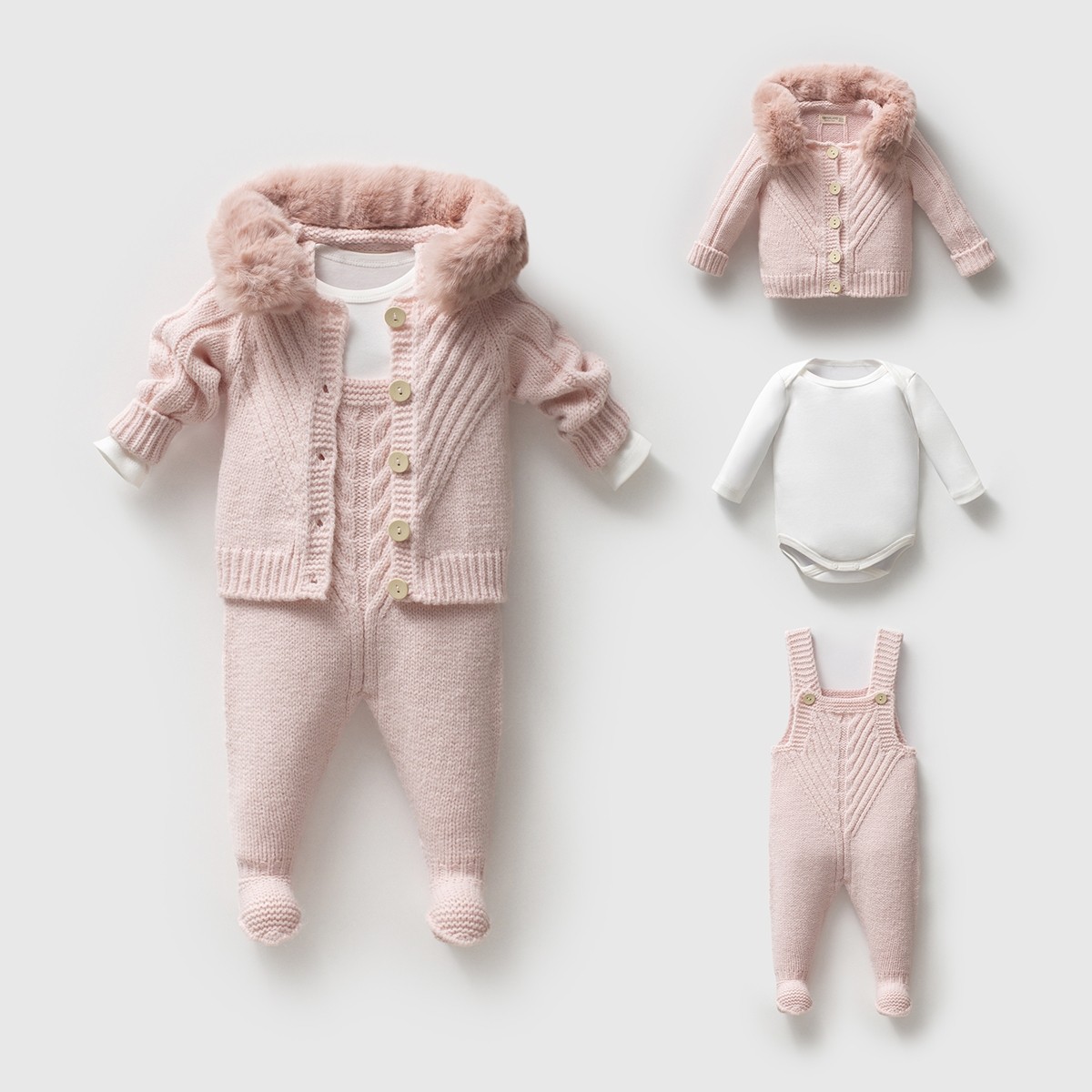Nipperland Unisex Salopetli Takım - Pembe