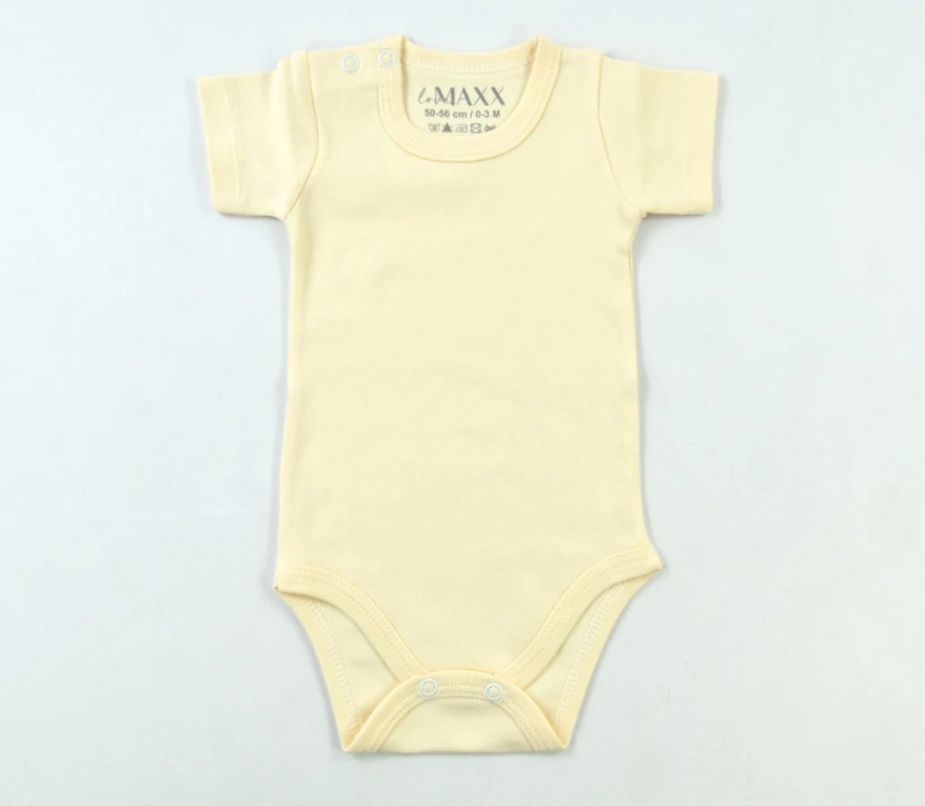 Lora Bliss Unisex Bebek İnterlok Kısa Kol Aylık Body - Sarı