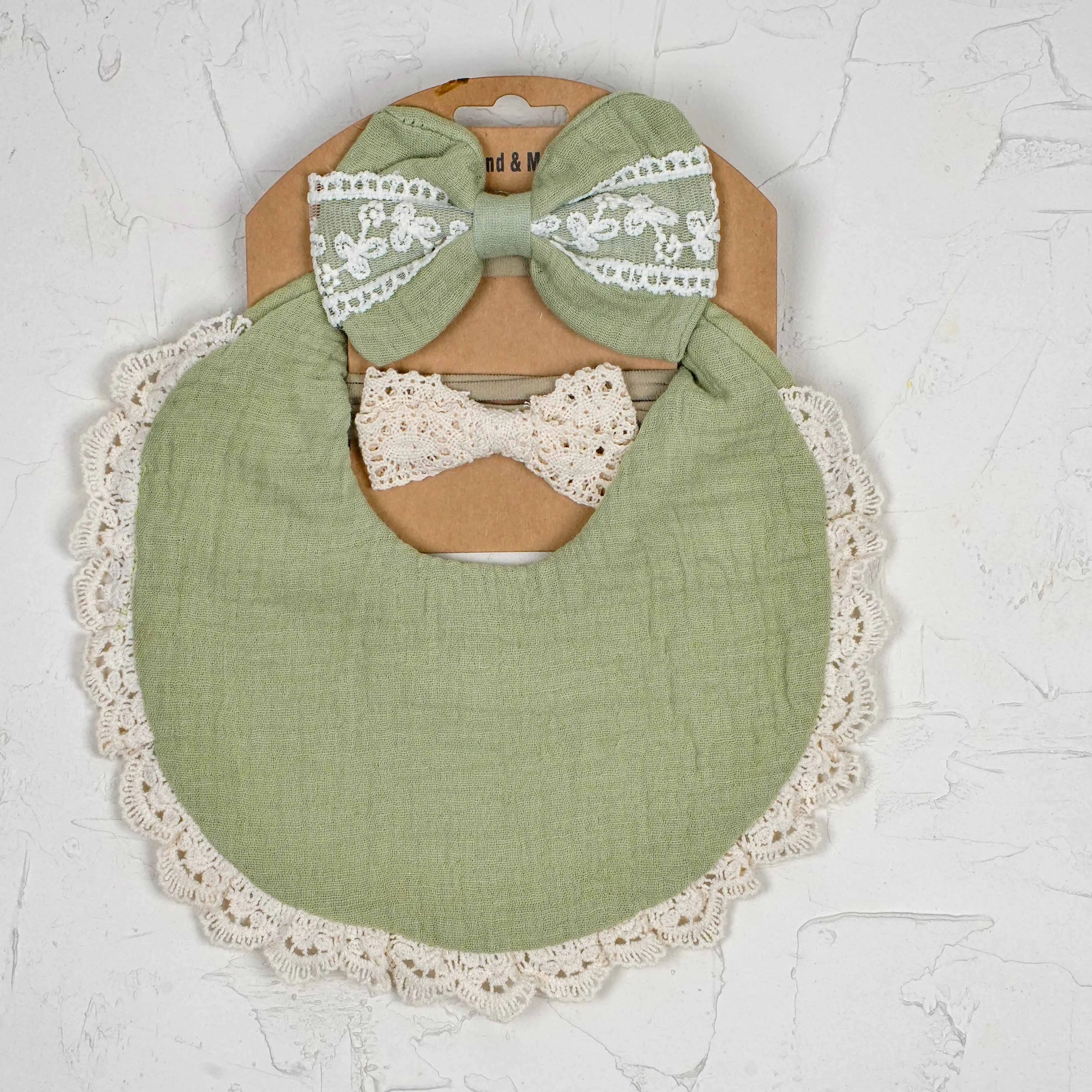 Lora Bliss Dantelli Saç Bandı ve Önlük Seti