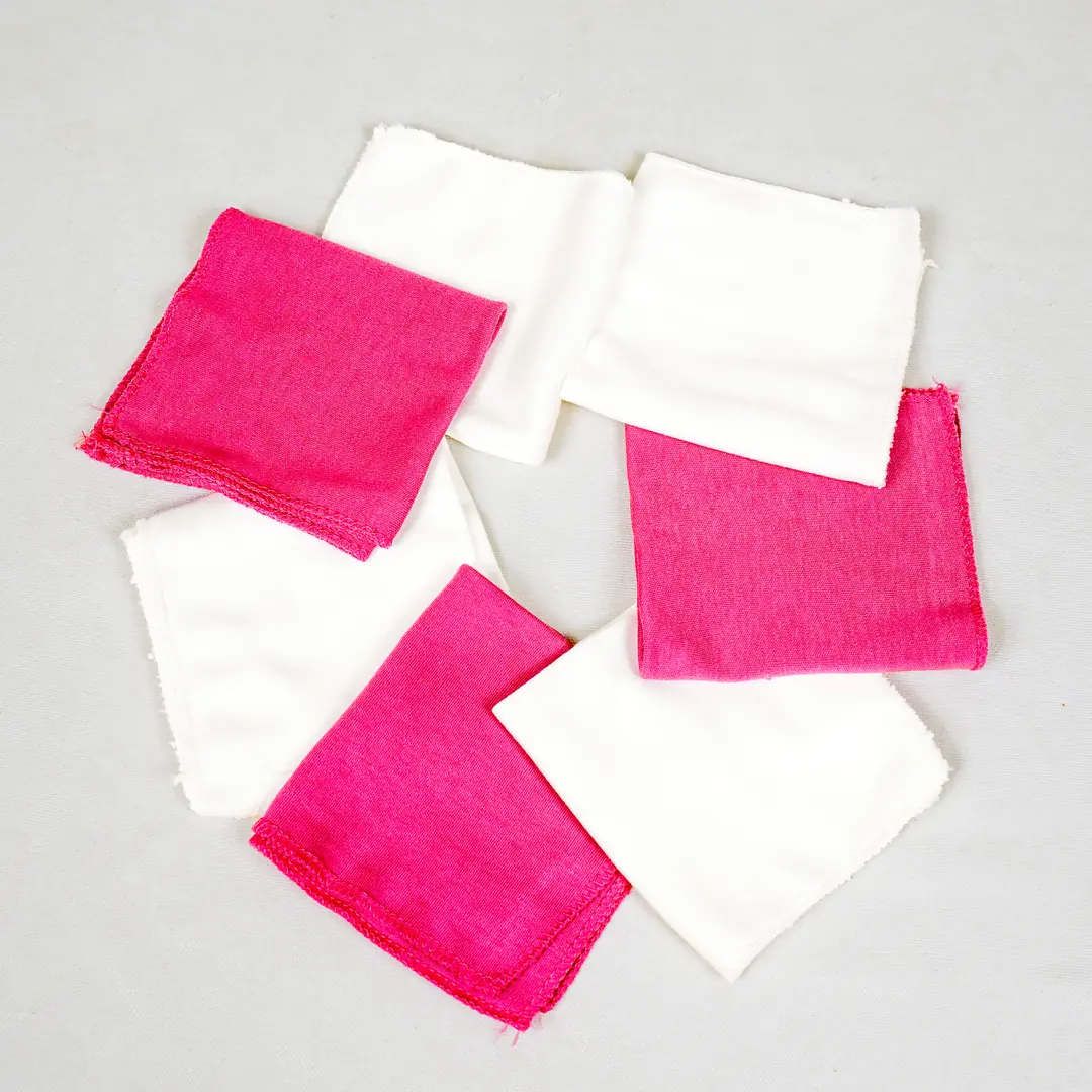 Lora Bliss Unisex Penye Ağız Mendili – 7'li Set | 22x23 cm - Fuşya