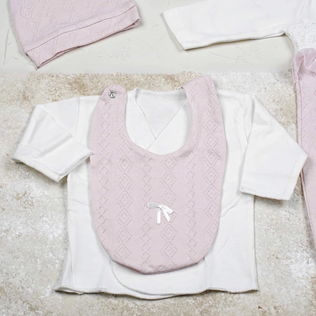 Lora Bliss Kız Bebek Tüllü Jakarlı 10’lu Hastane Çıkışı Zıbın Seti