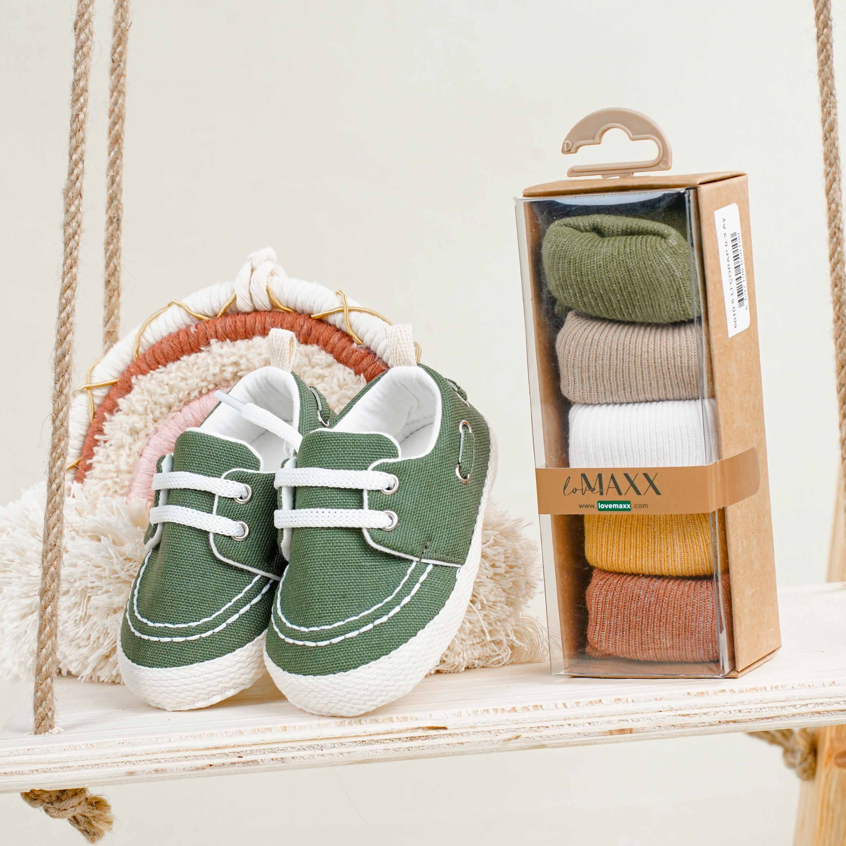 Lora Bliss 5’li Doğal Tonlarda Unisex Bebek Çorap Seti – 0-3 Ay / 3-6 Ay