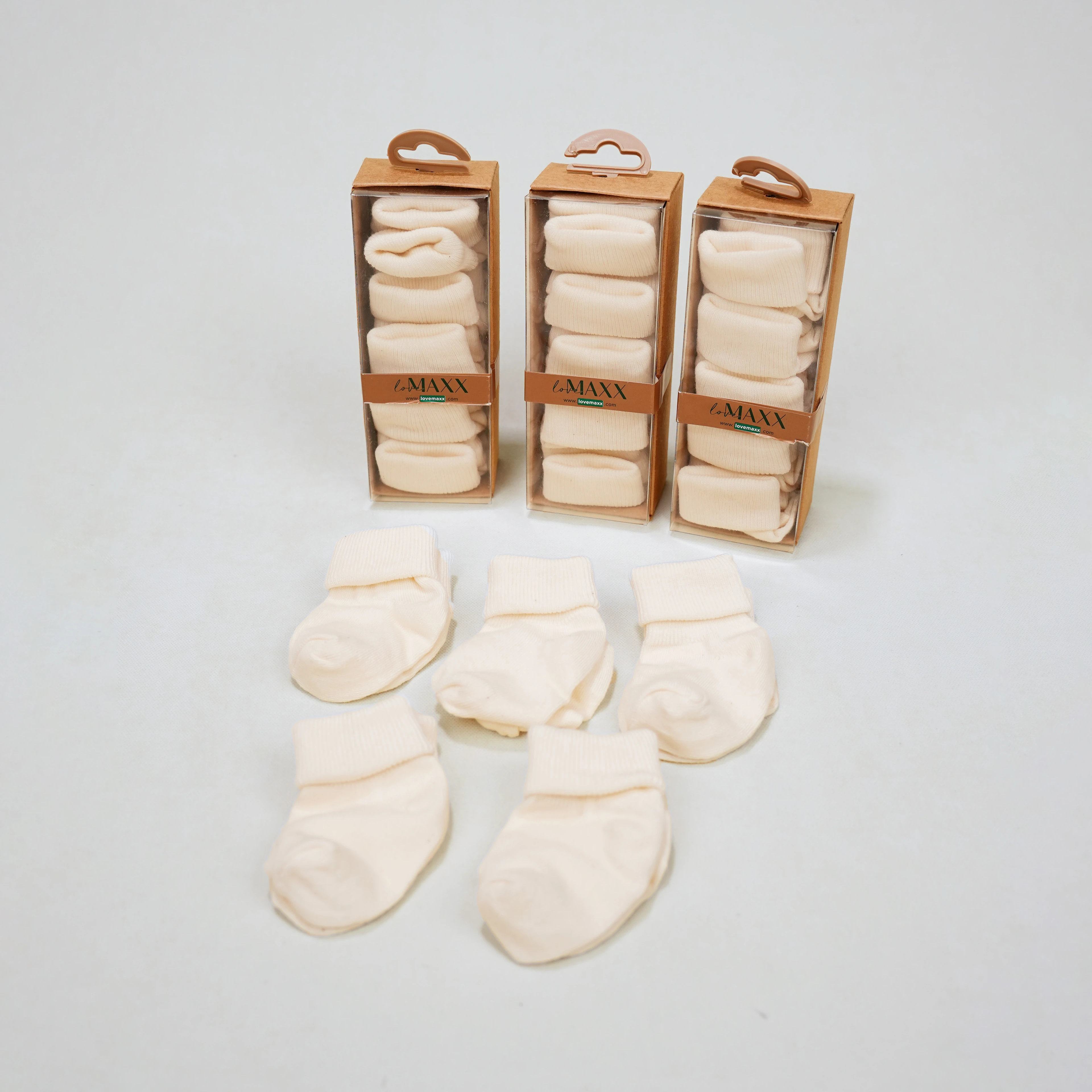 Lora Bliss Unisex 5’li Bebek Çorap Seti - Ekru