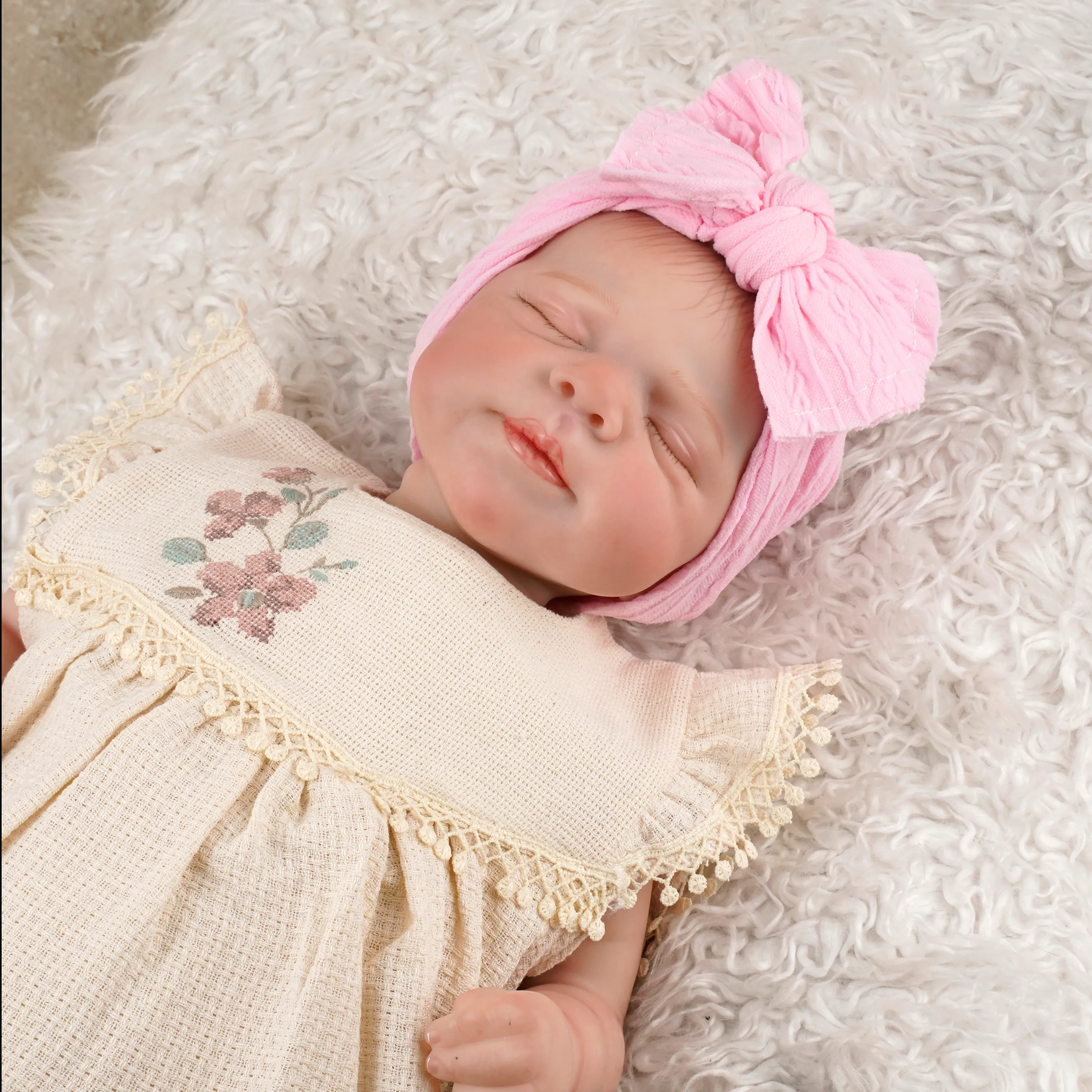 Lora Bliss Fiyonk Figürlü Penye Saç Bandı - Şeker Pembe