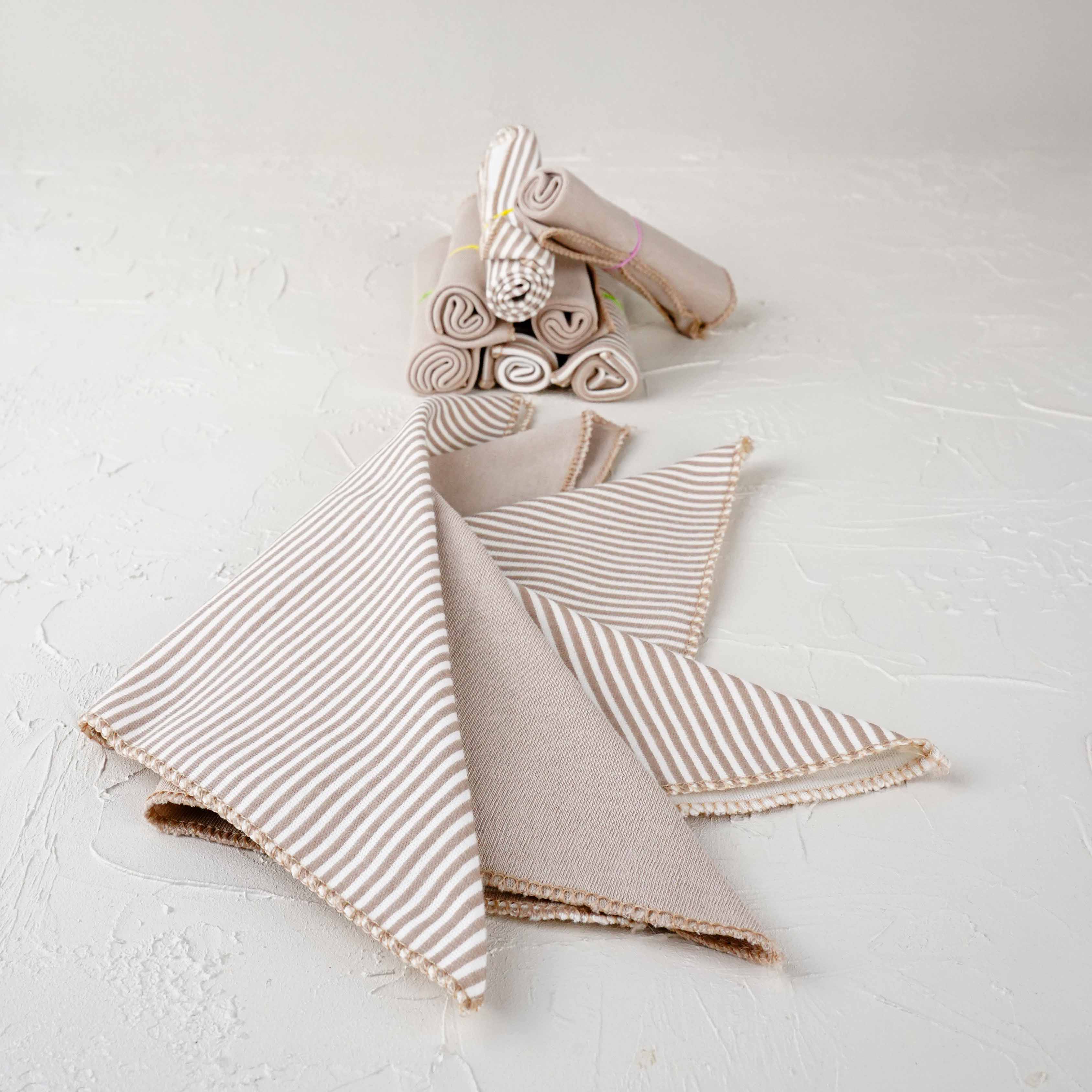 Lora Bliss Unisex 7'li Desenli Ağız Mendili Seti 23x23 cm - Kahverengi