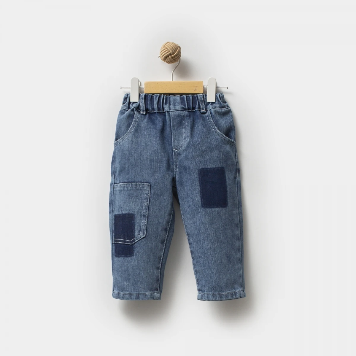 Lora Bliss Erkek Koyu Mavi Beli Lastikli Kot Pantolon - Mavi