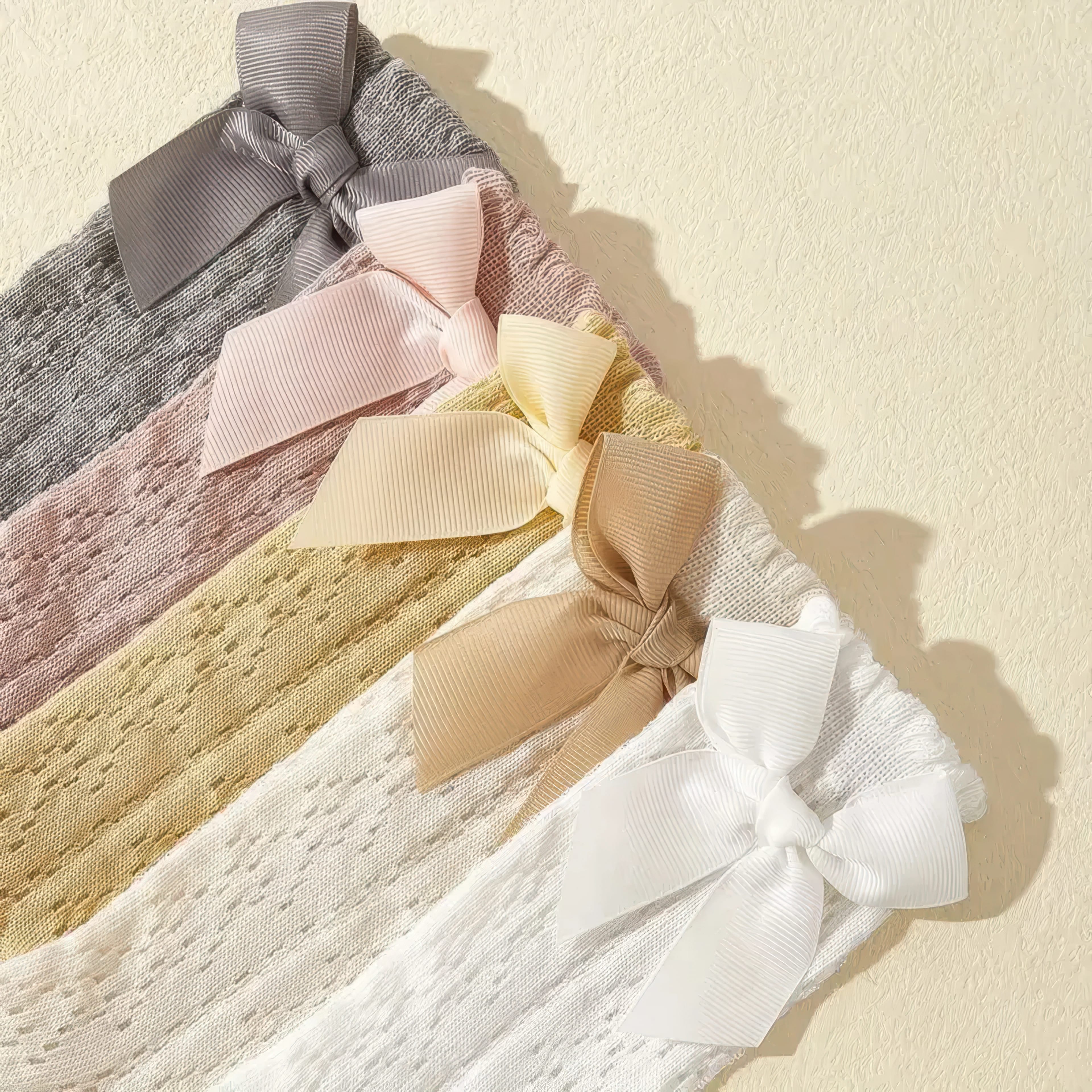 Lora Bliss Kız Bebek 5 Çift File Diz Üstü Fiyonk Detaylı Çorap Seti