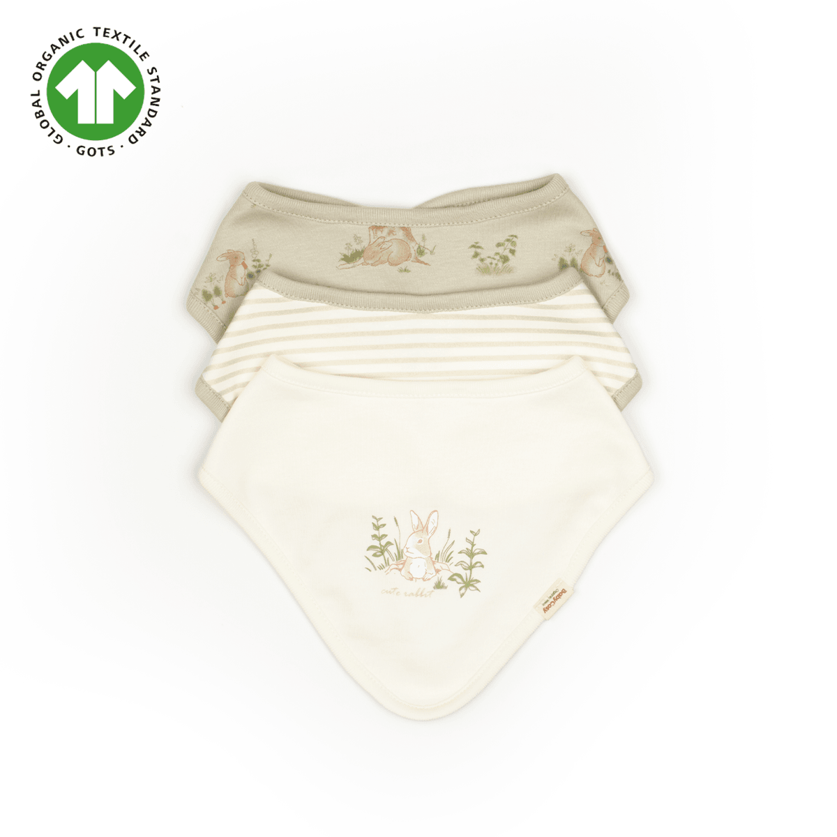 Lora Bliss Tavşan Desenli 3’lü Bebek Önlüğü – Unisex 