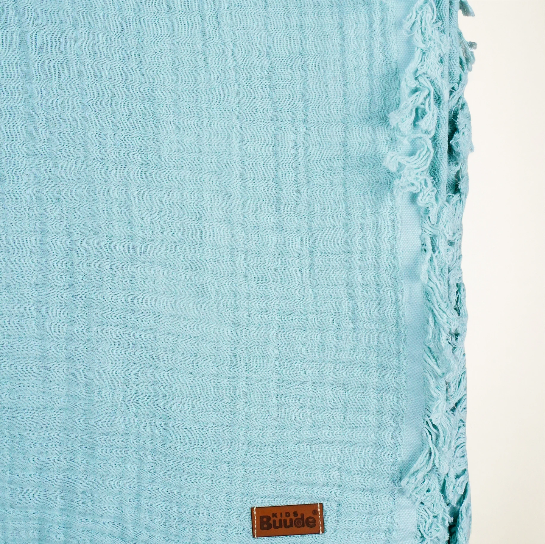 Lora Bliss Unisex Saçaklı Müslin Battaniye – 100x100 cm - Mint Yeşili